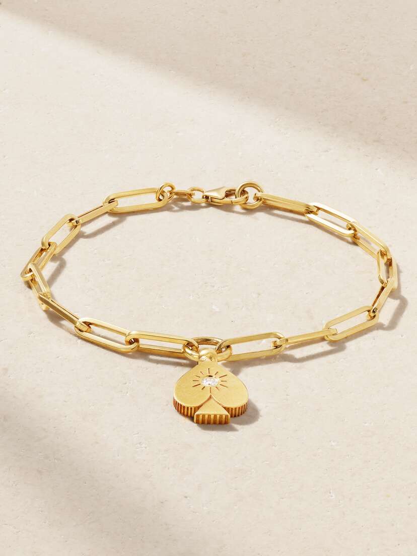 Foundrae Spade 18-karat Gold Diamond Bracelet