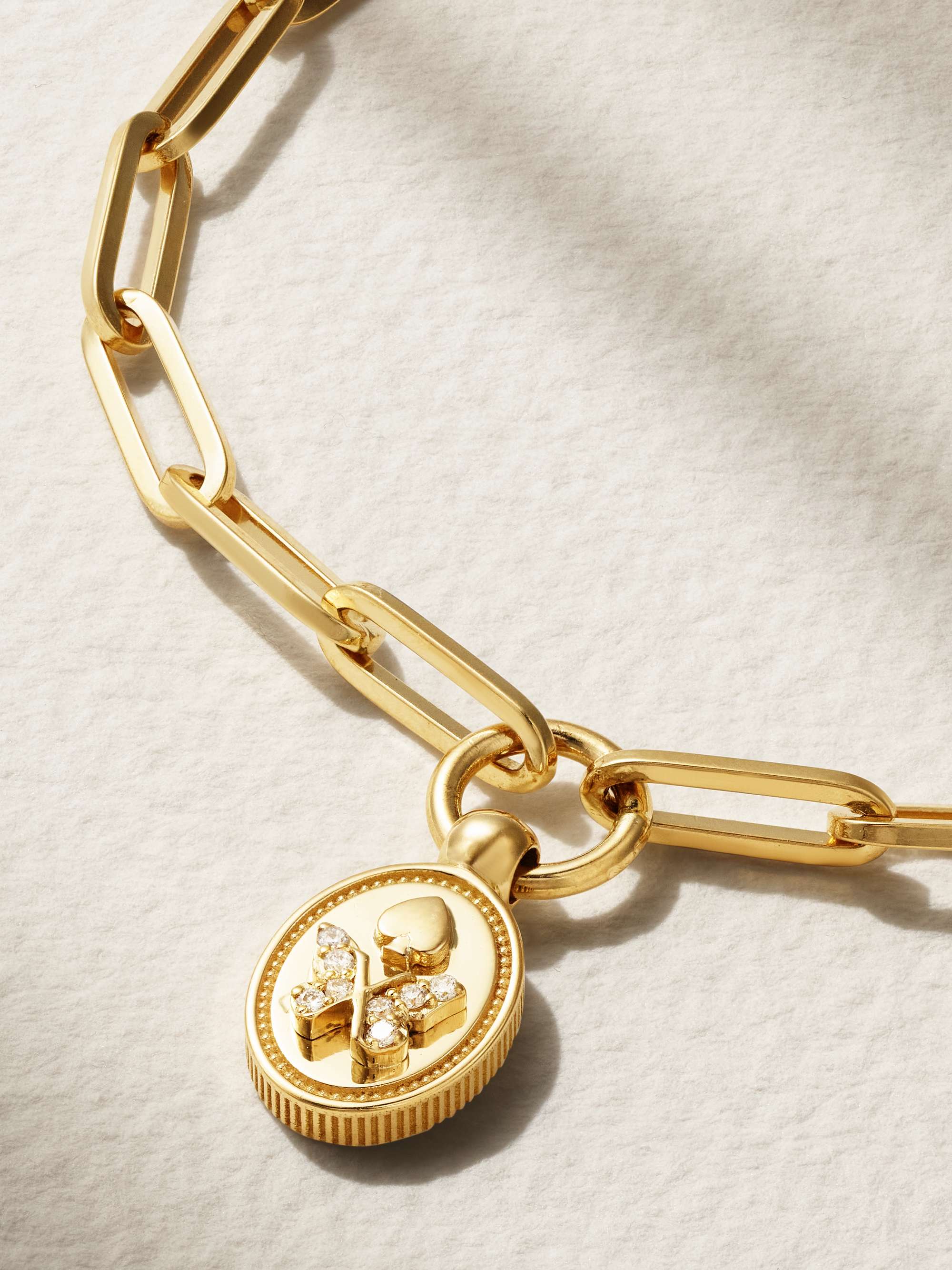 FOUNDRAE Spade 18-karat gold diamond bracelet