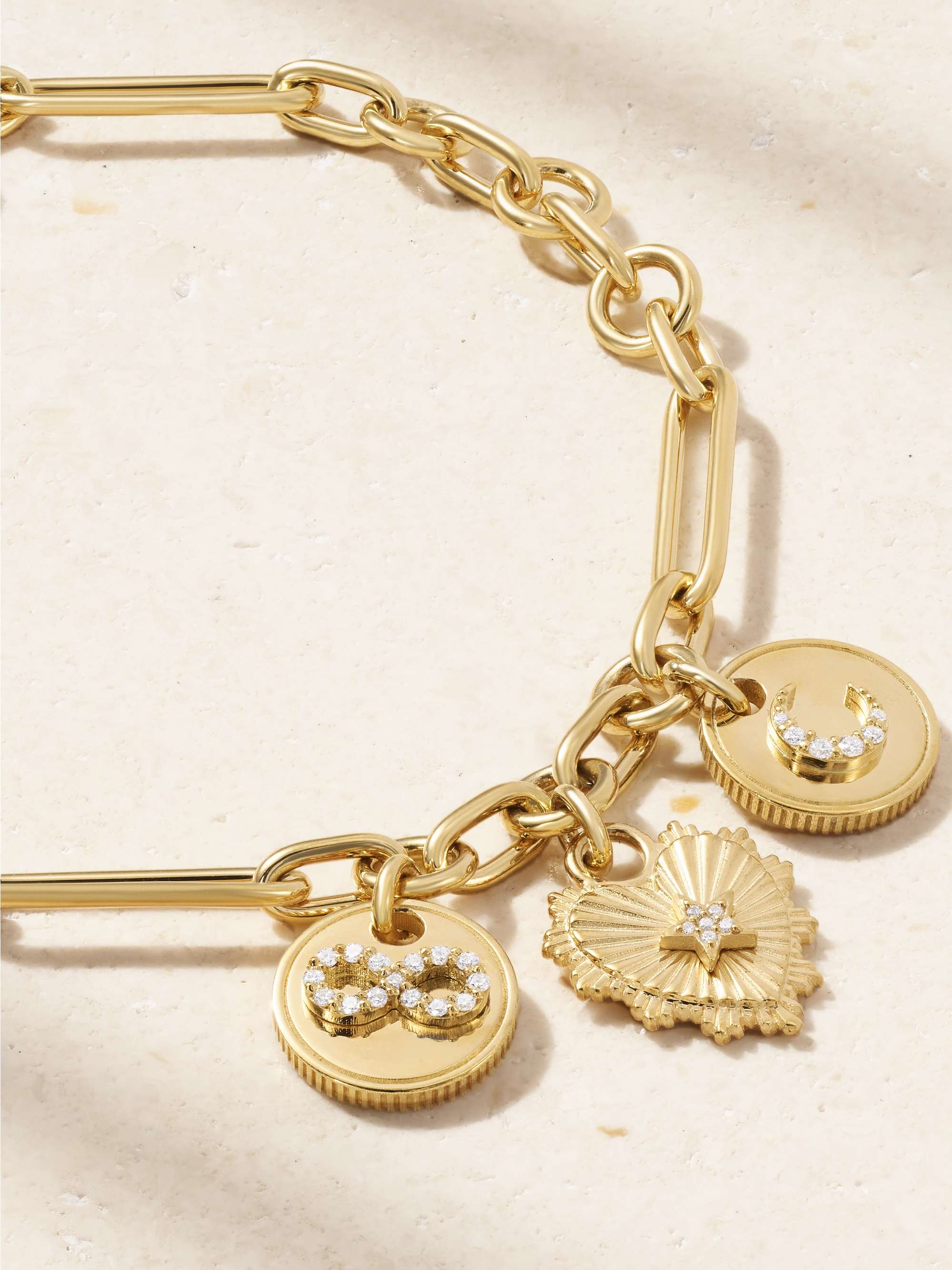 FOUNDRAE Love & Karma 18-karat gold diamond bracelet