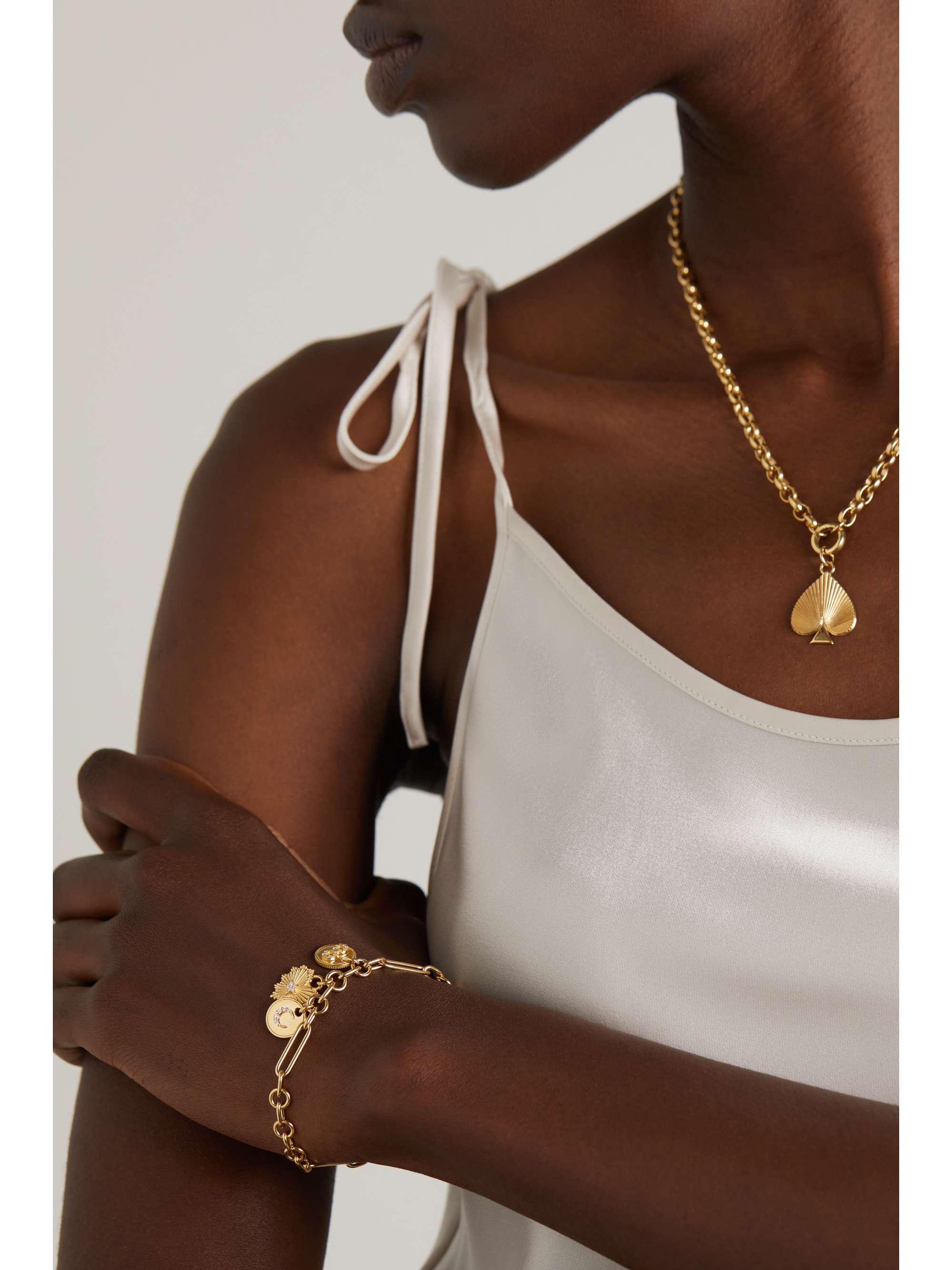 FOUNDRAE Love & Karma 18-karat gold diamond bracelet