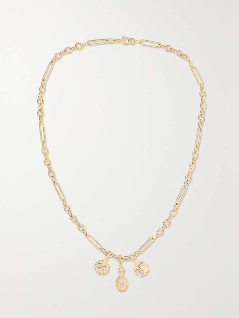 Foundrae Reverie, Resilience And Karma 18-karat Gold Diamond Necklace