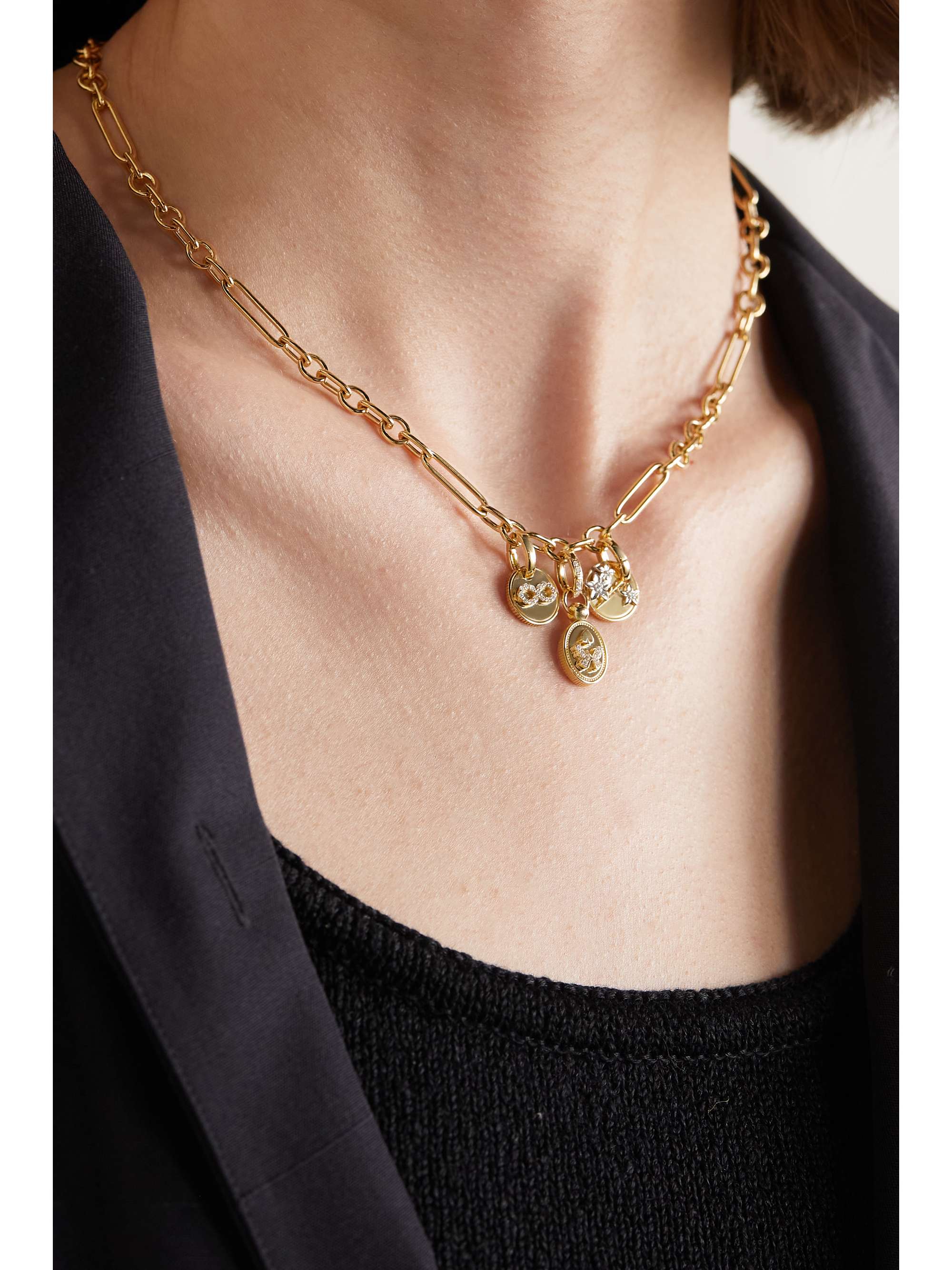 FOUNDRAE Reverie, Resilience and Karma 18-karat gold diamond necklace