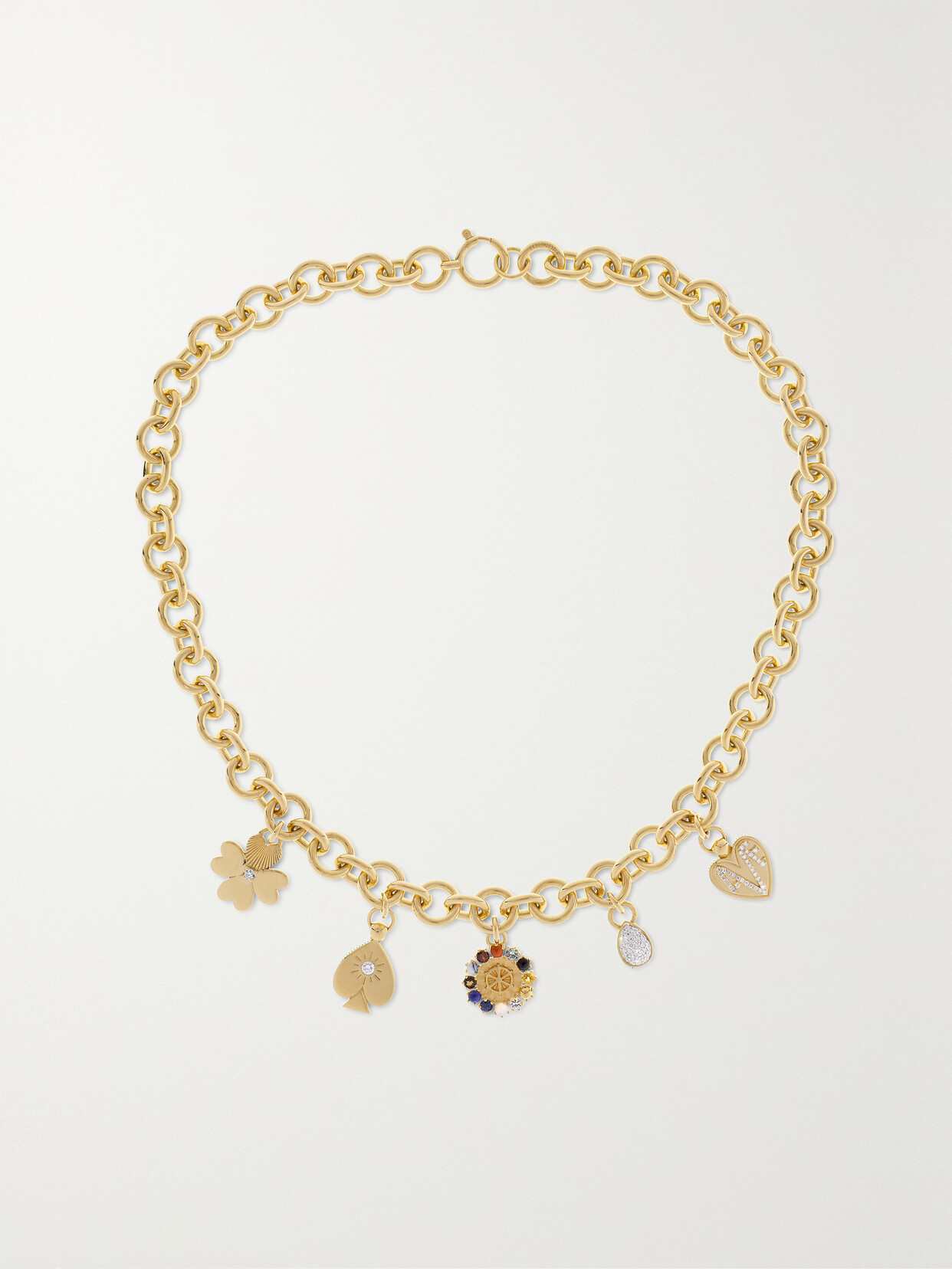 Foundrae Four Suits, Four Elements 18-karat  Multi-stone Necklace