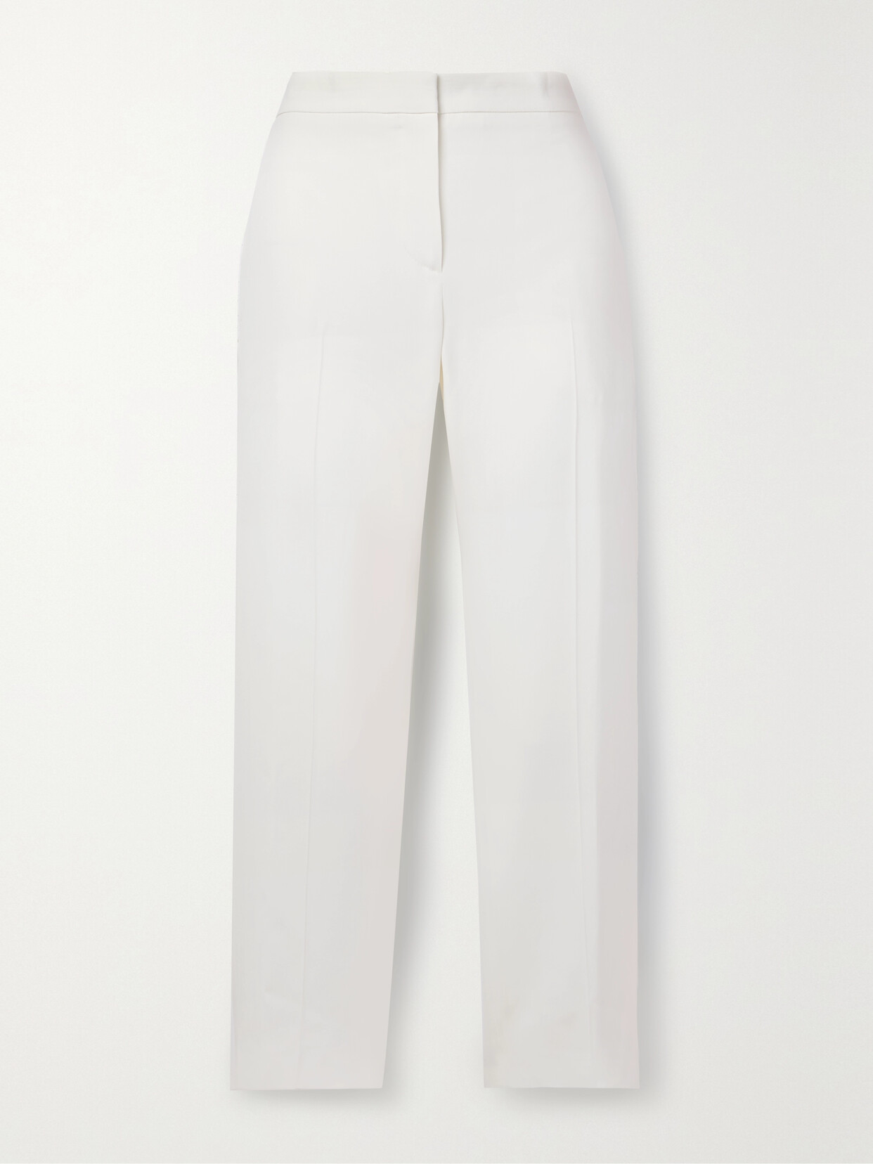 Shop Alexander Mcqueen Crepe Straight-leg Pants In Ivory