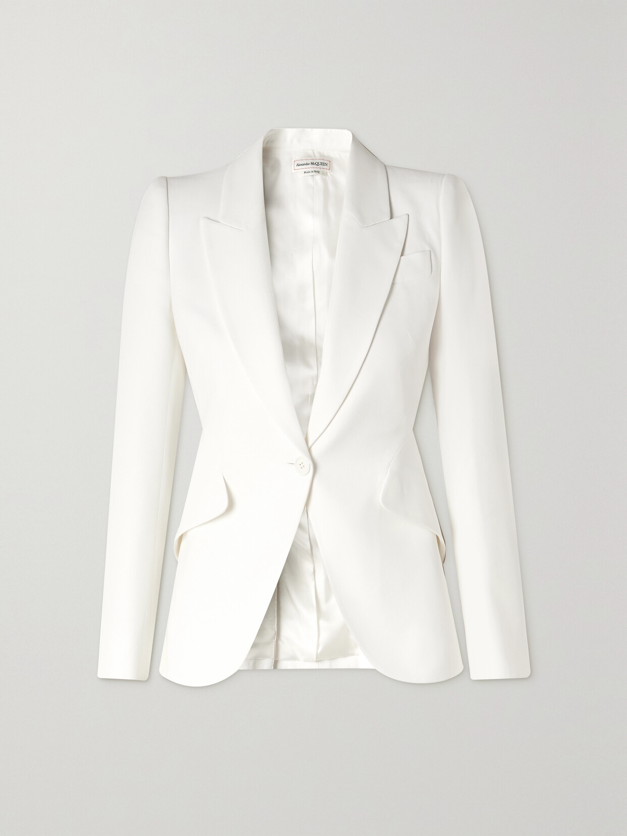 Alexander Mcqueen Crepe Blazer In Ivory