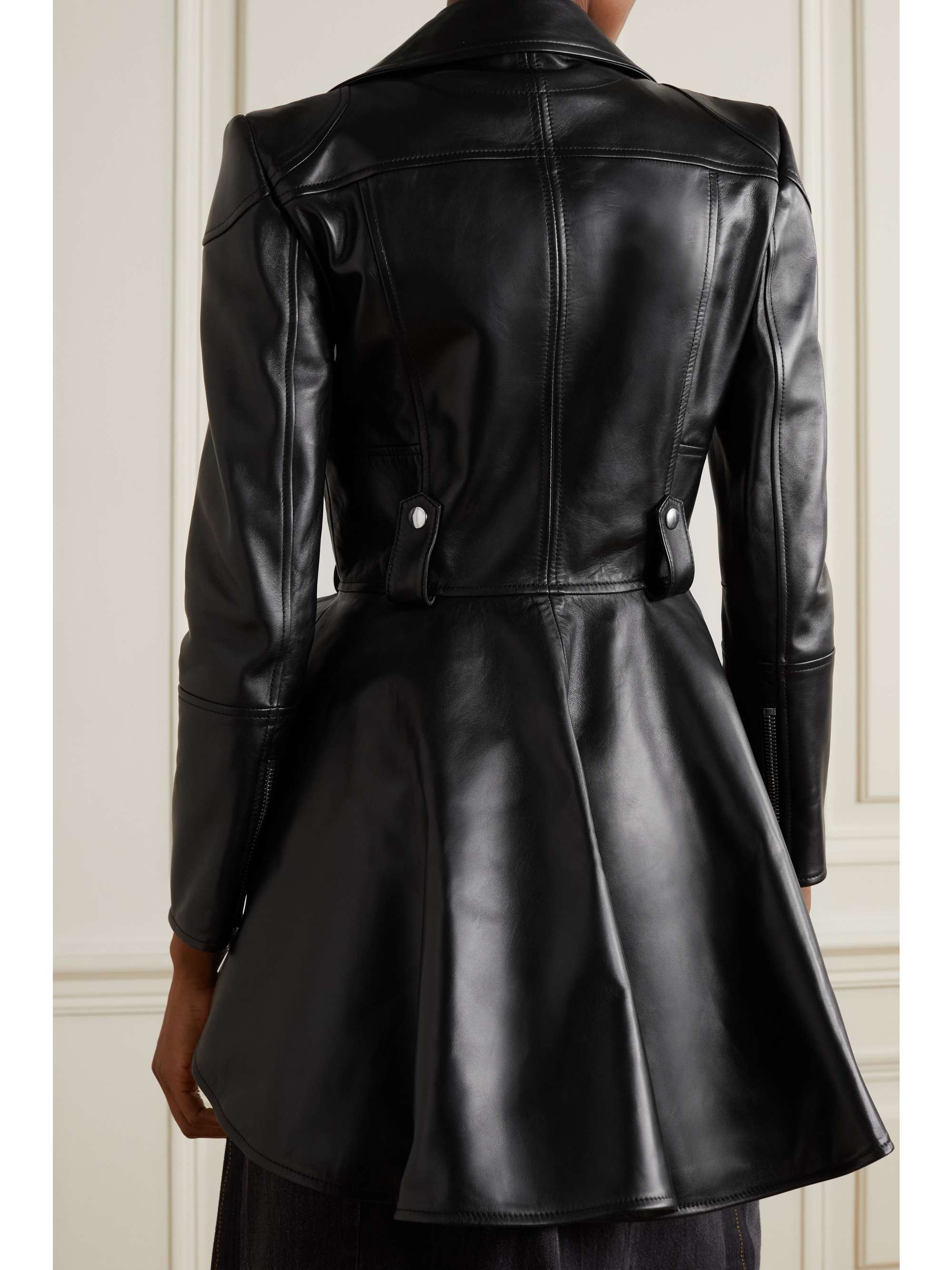 MCQUEEN Peplum leather jacket