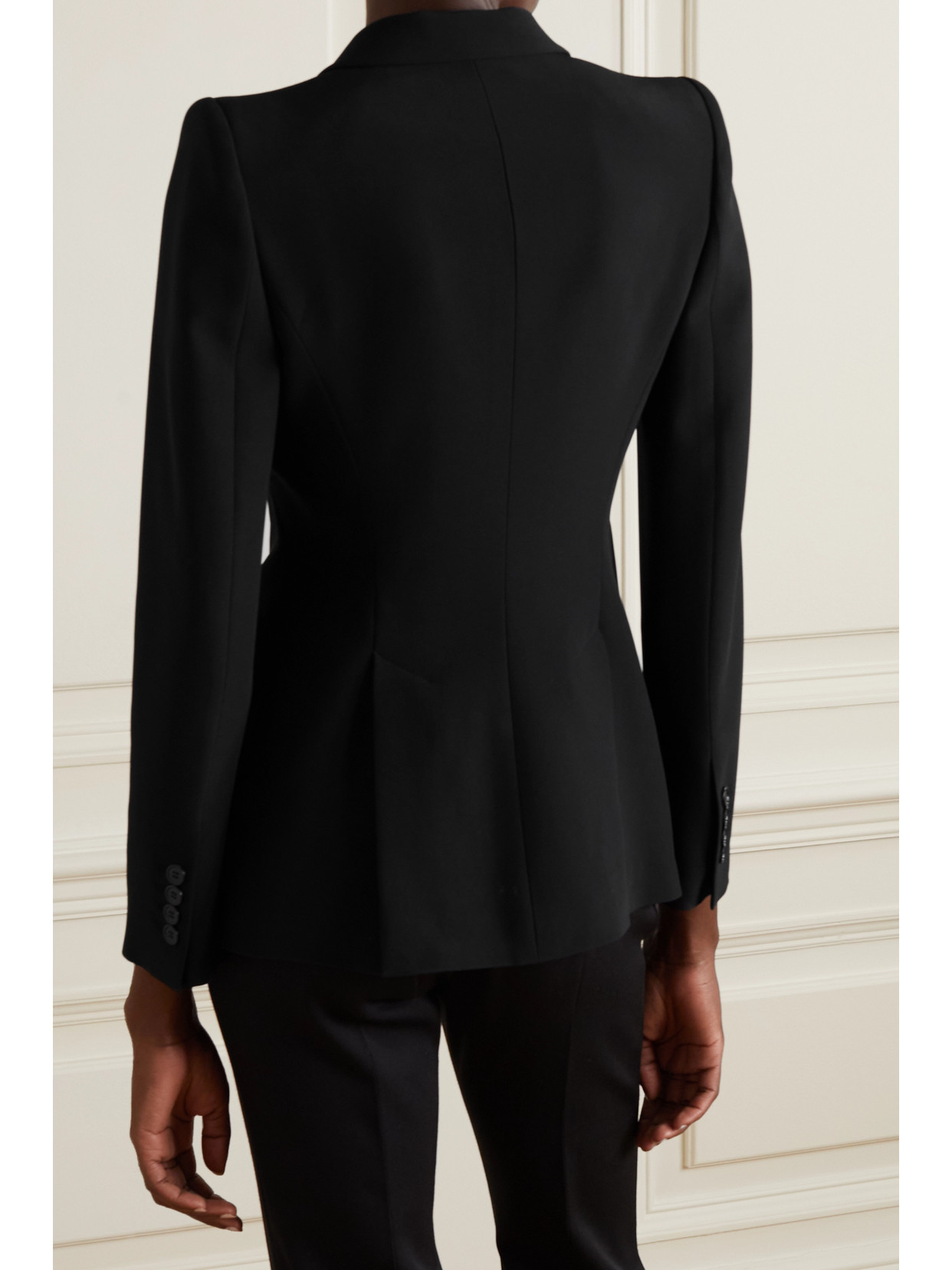Alexander Mcqueen Crepe Blazer In Black