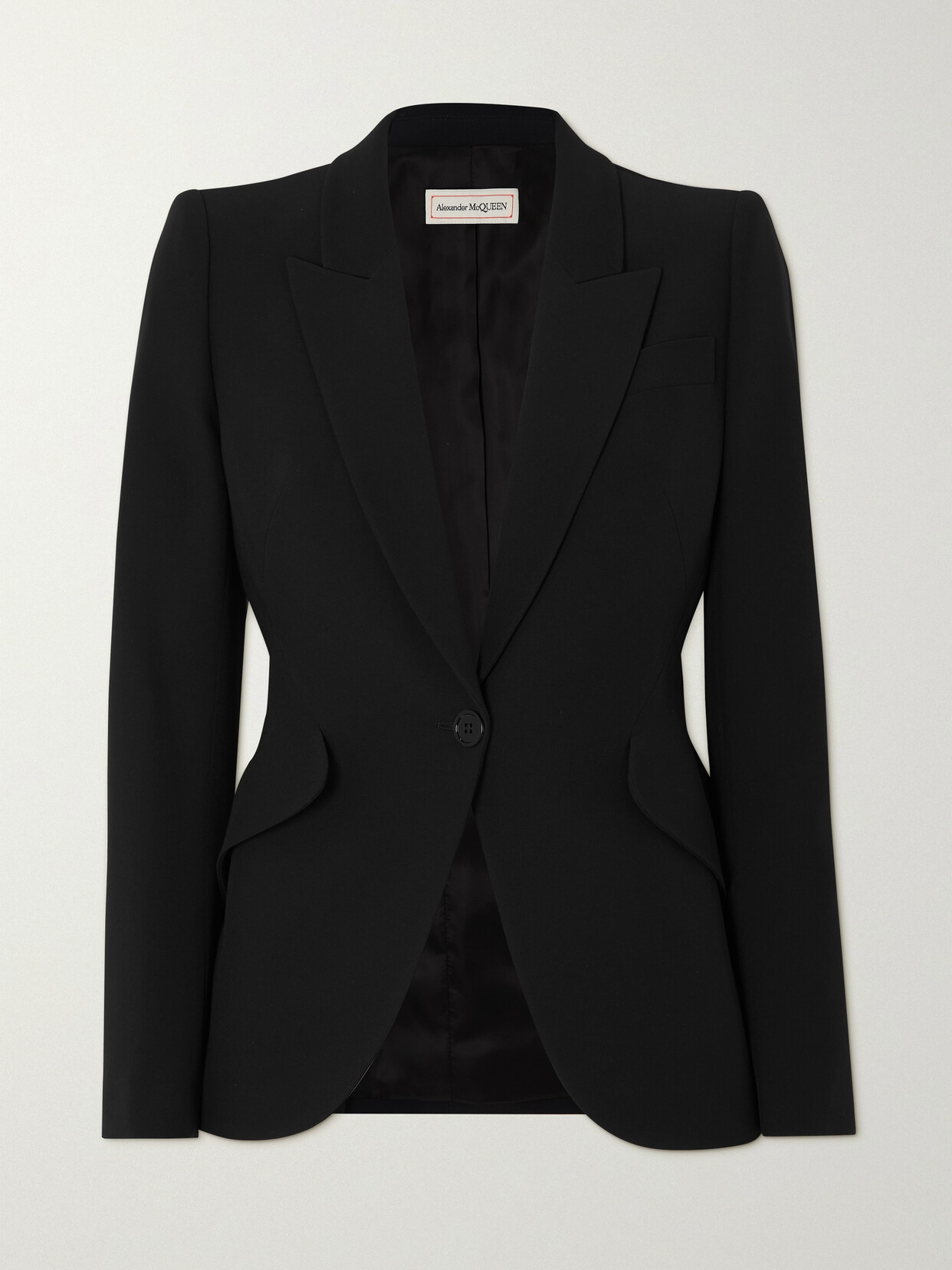 Alexander Mcqueen Crepe Blazer In Black