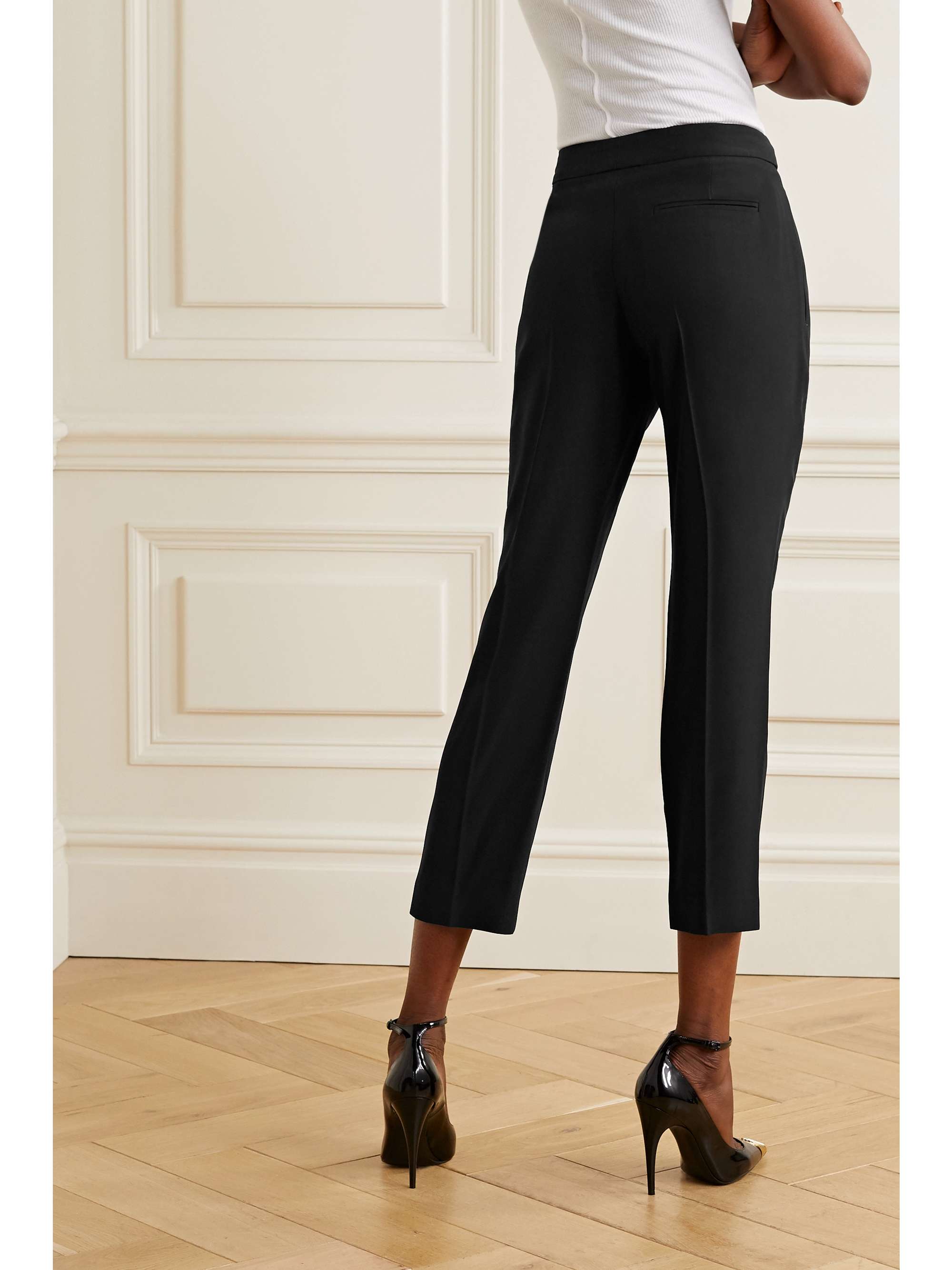 MCQUEEN Cropped woven straight-leg pants