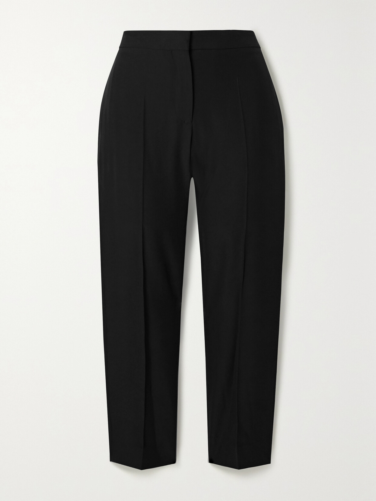 Alexander Mcqueen Cropped Woven Straight-leg Pants In Black