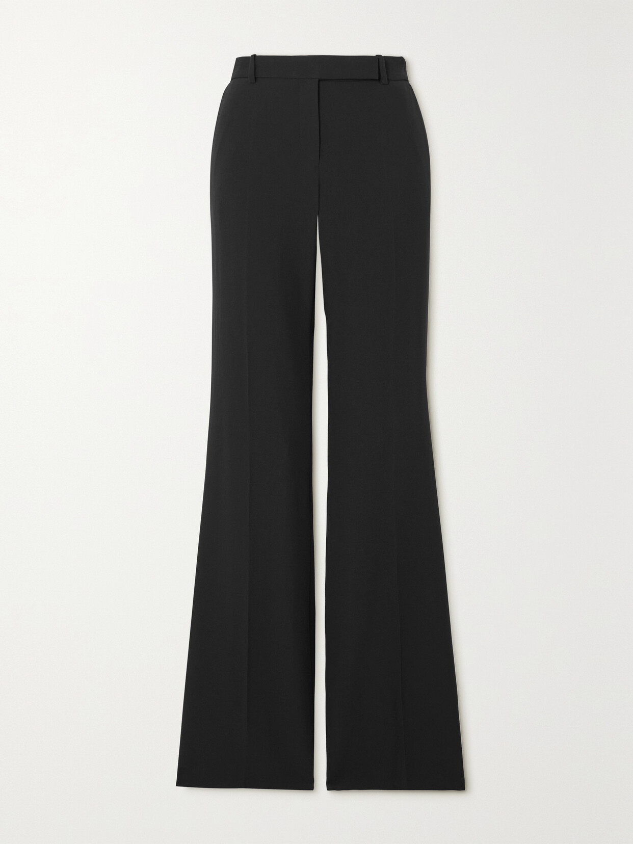 Alexander Mcqueen Crepe Bootcut Tailored Trousers In Black