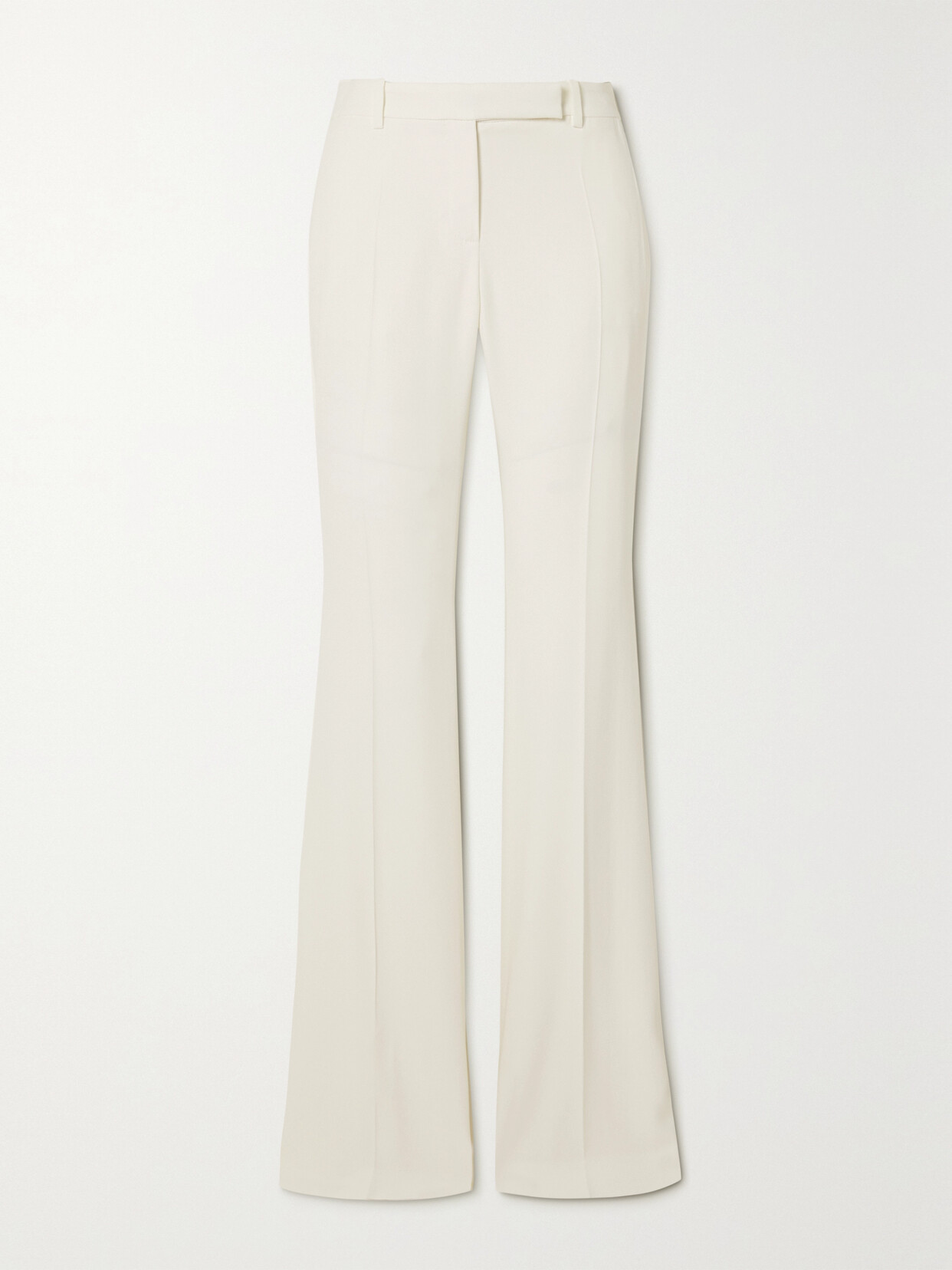 Shop Alexander Mcqueen Crepe Bootcut Pants In Ivory