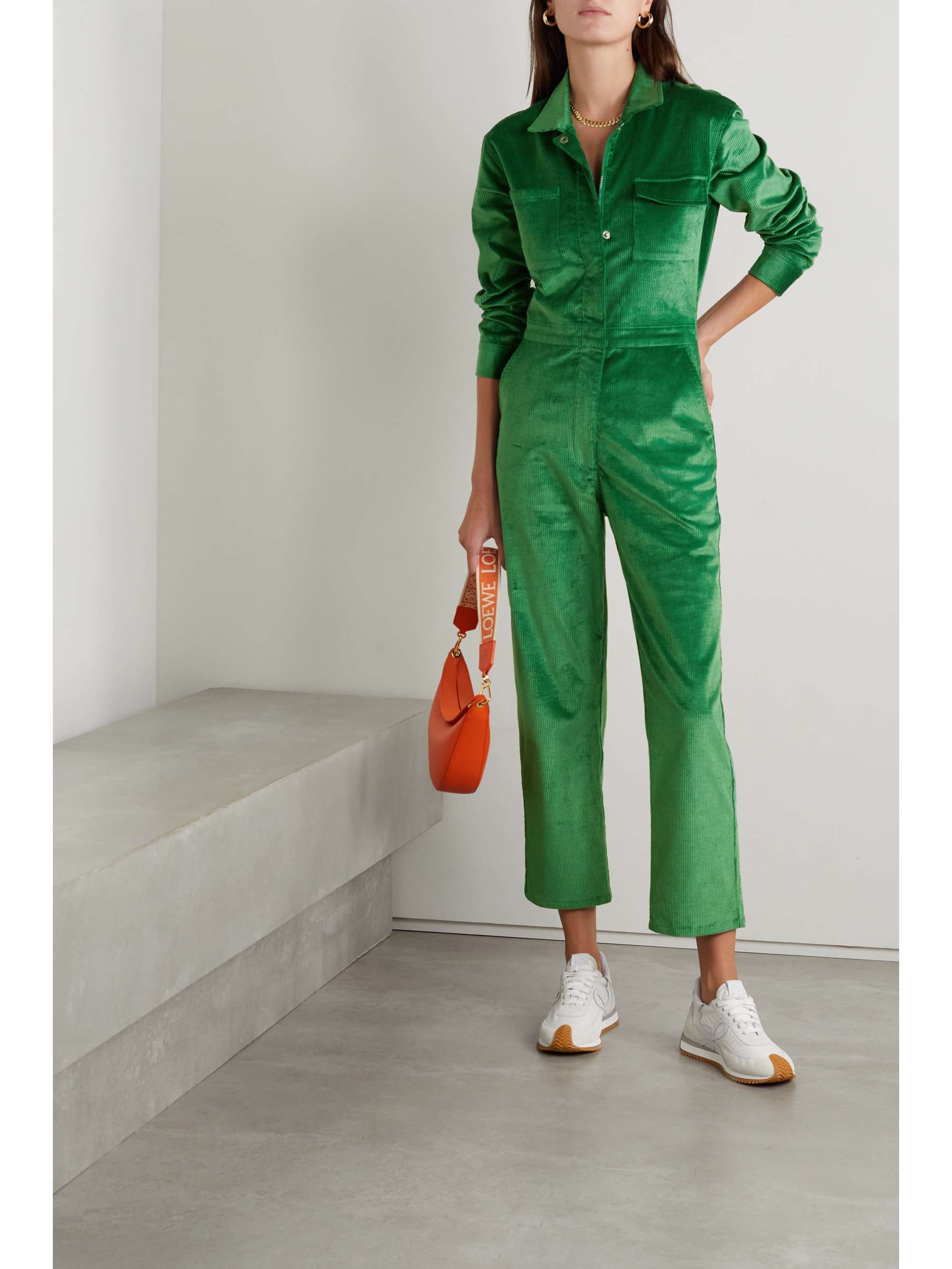 RIVET UTILITY Bigwig cottonblend corduroy jumpsuit NETAPORTER