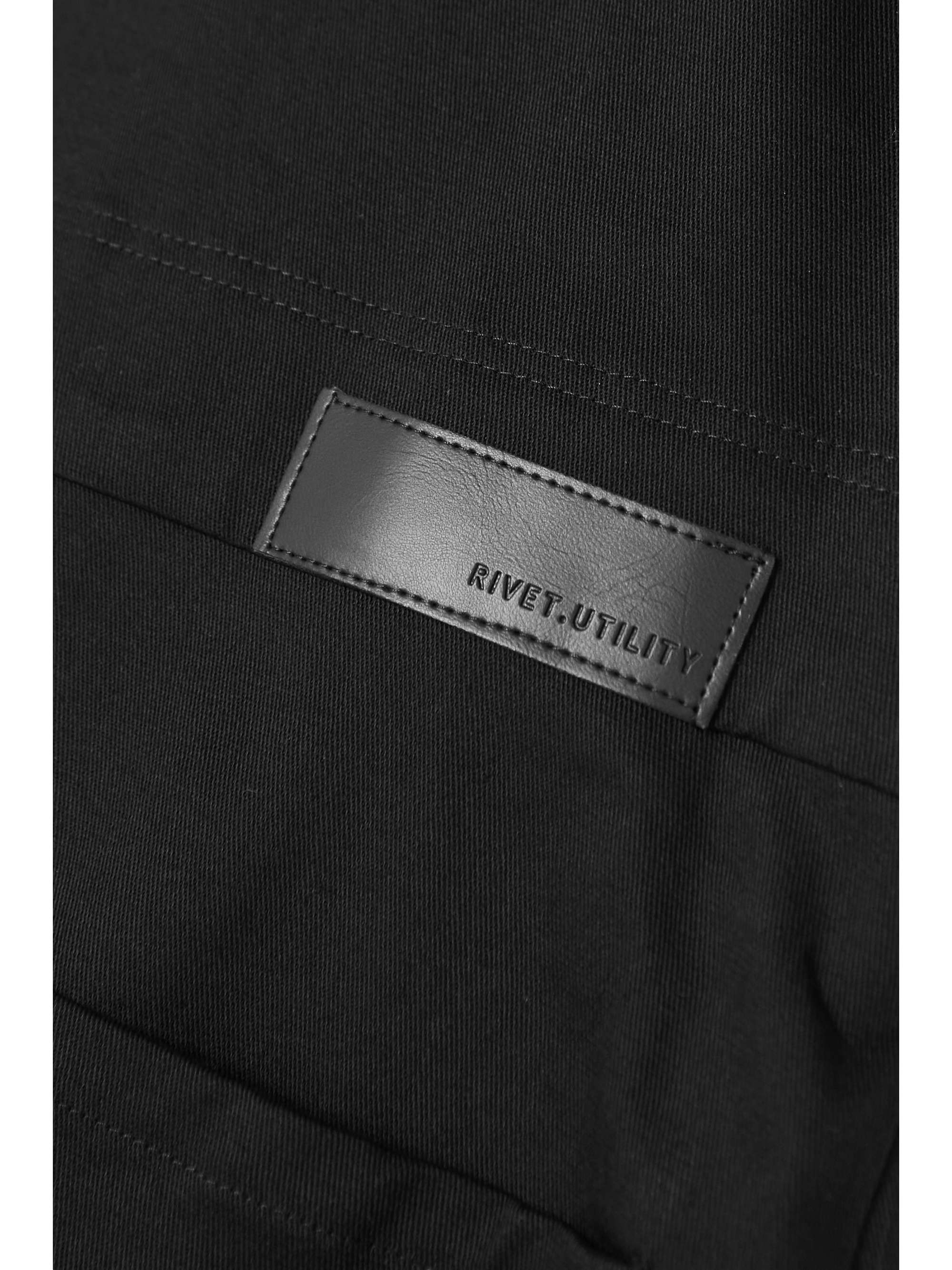 RIVET UTILITY + NET SUSTAIN Worker cropped linen jumpsuit