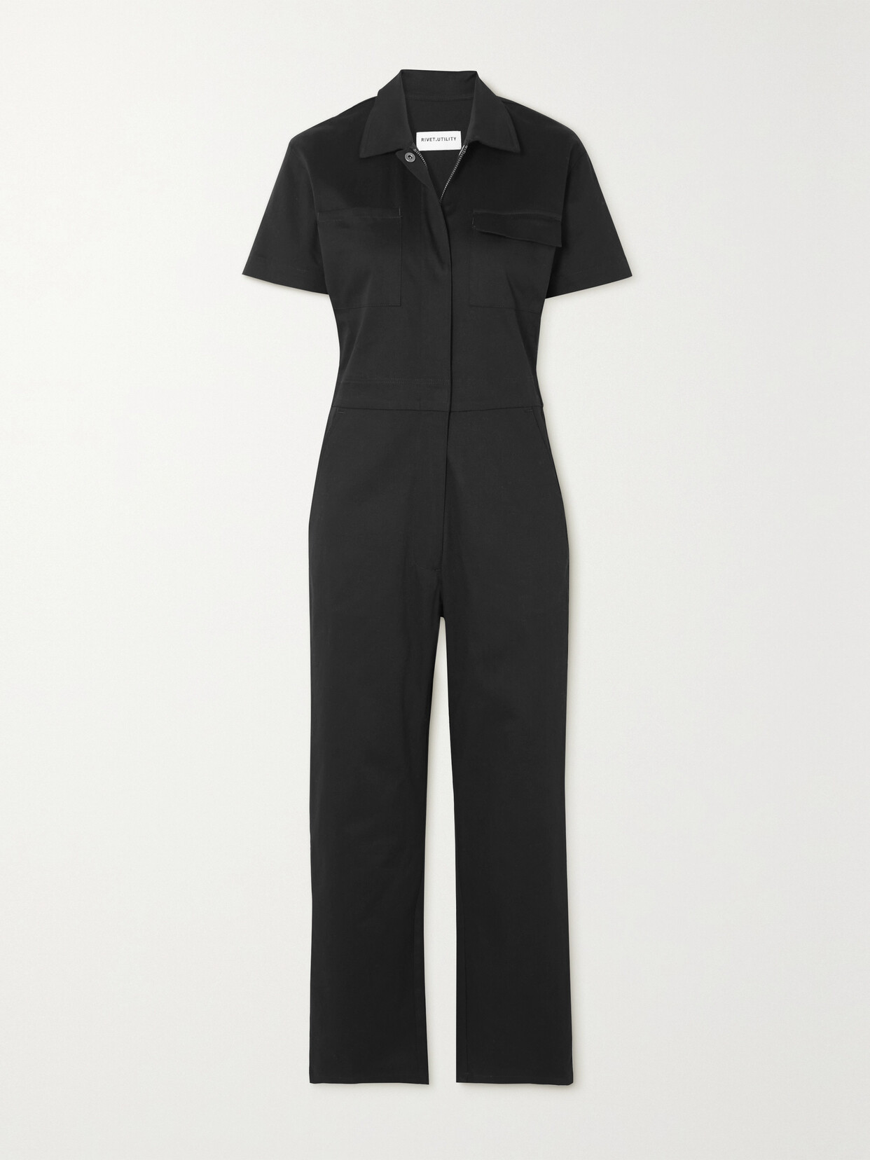 Rivet Utility + Net Sustain Worker Cotton-blend Twill Jumpsuit - Black