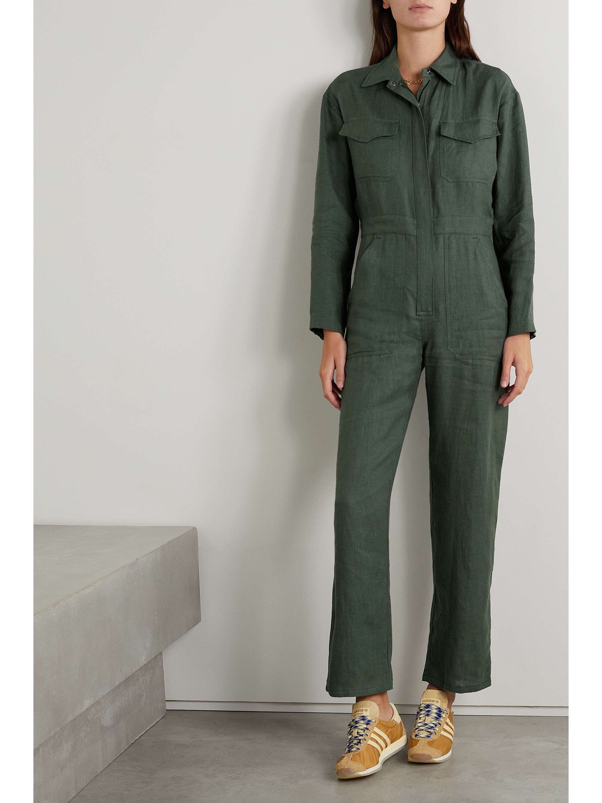 RIVET UTILITY Powerhouse linen jumpsuit NETAPORTER