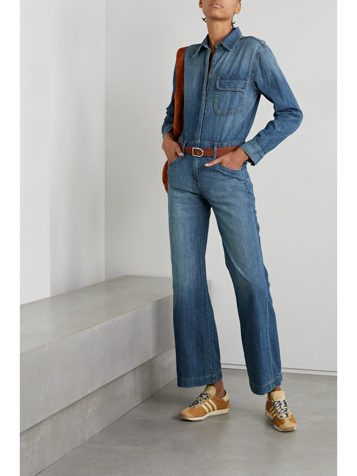 Rivet Utility Denim Jumpsuit In Rinsed Wash ModeSens