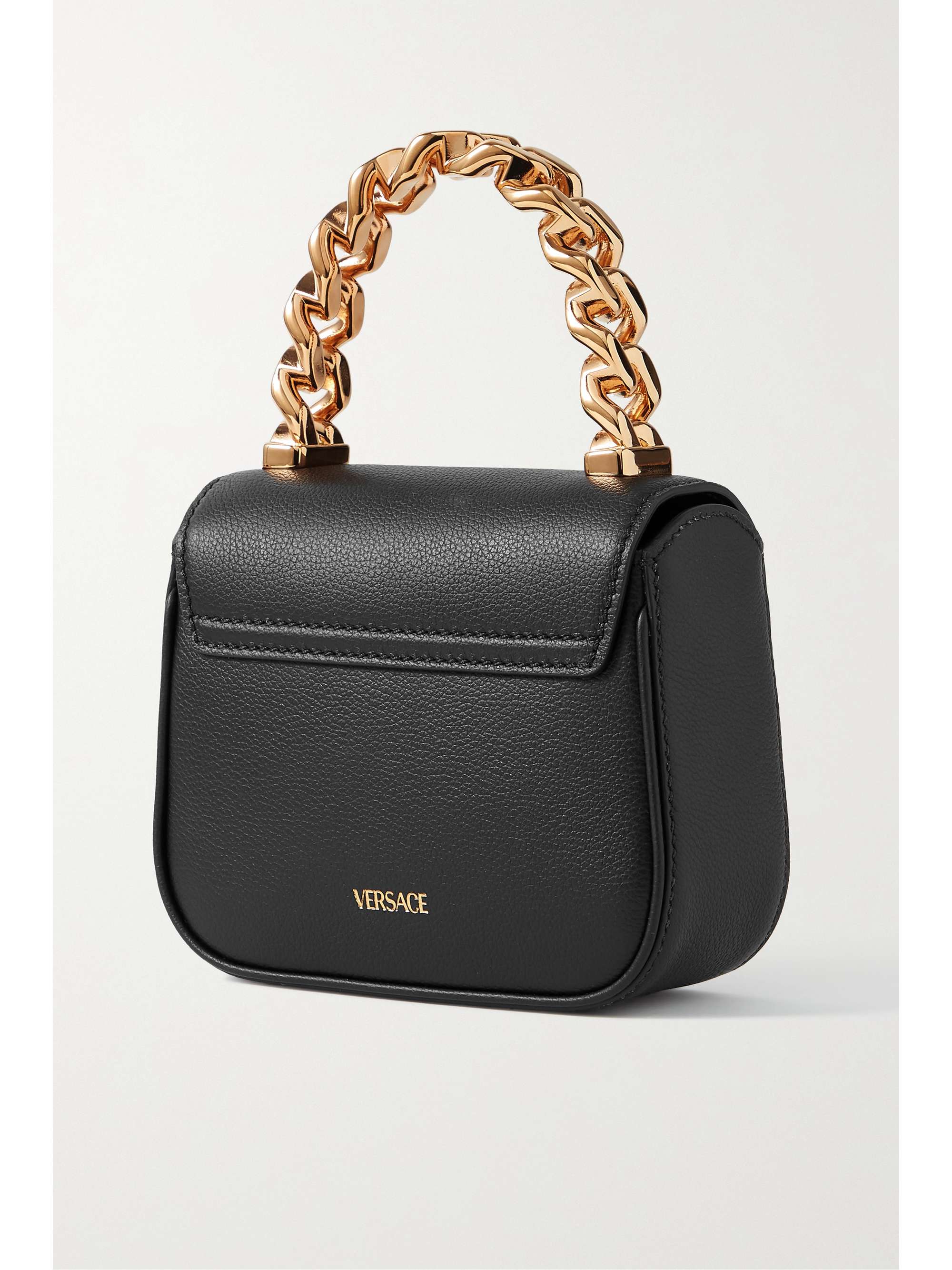 VERSACE La Medusa mini textured-leather tote