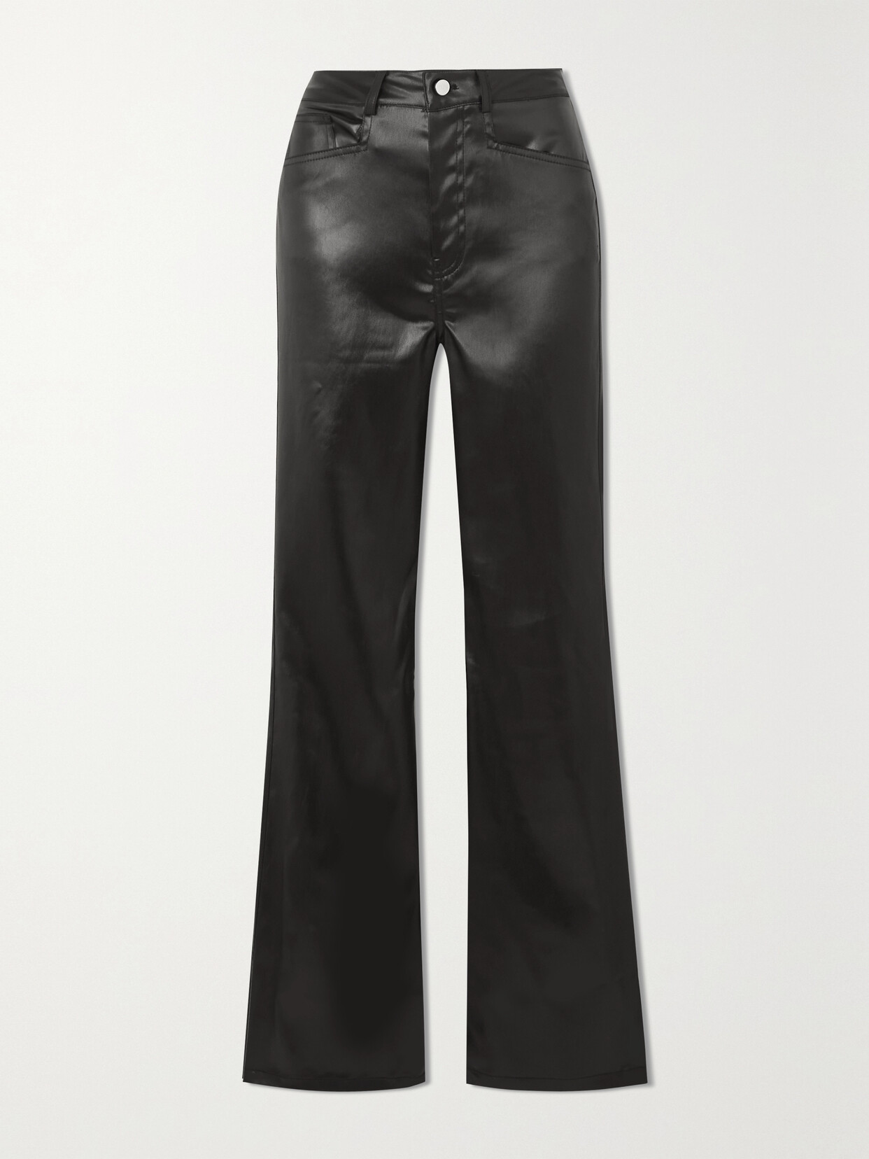 GAUGE81 - Athy Faux Leather Flared Pants - Black