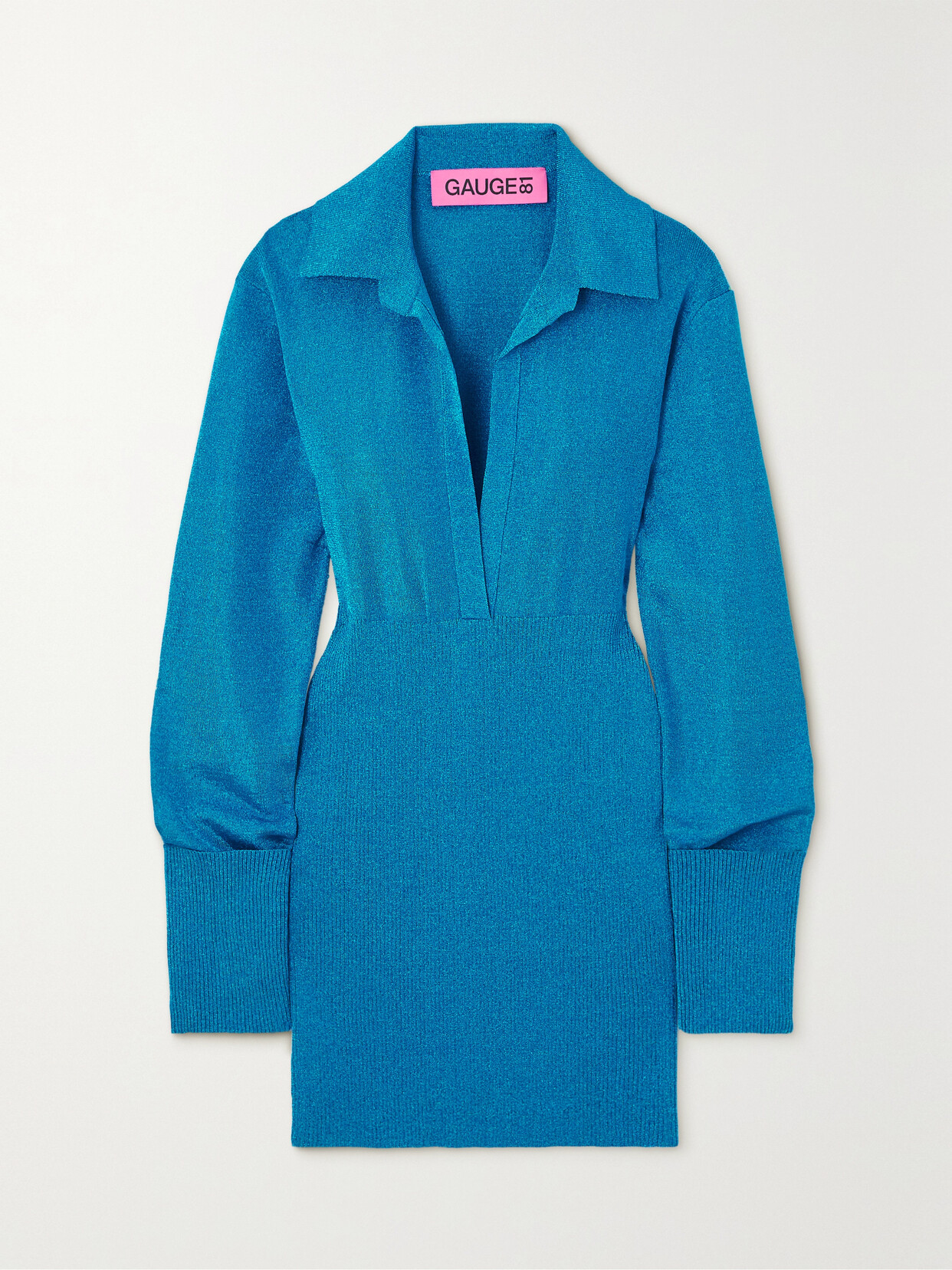 GAUGE81 Tromso Metallic Cotton-blend Mini Dress - Blue