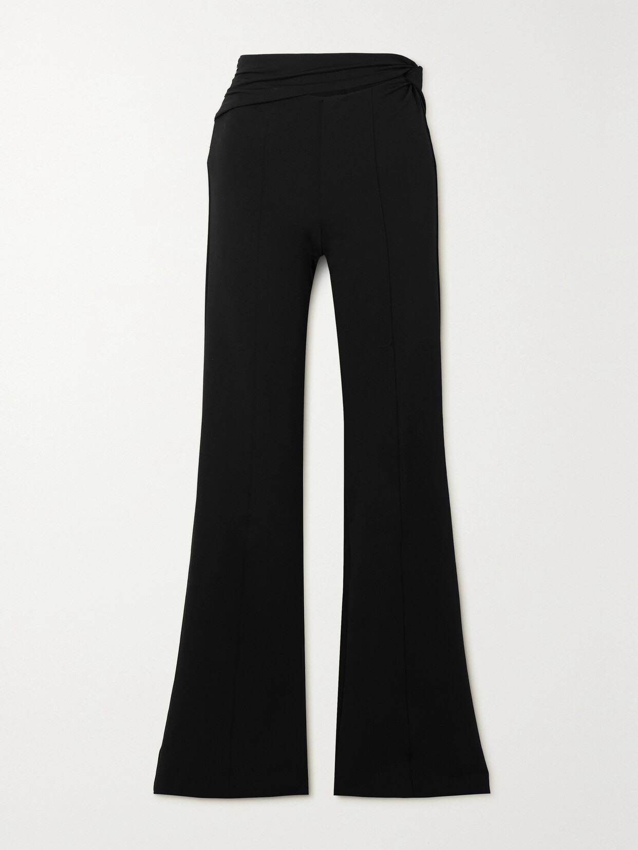 GAUGE81 - Afega Asymmetric Stretch-jersey Flared Pants - Black