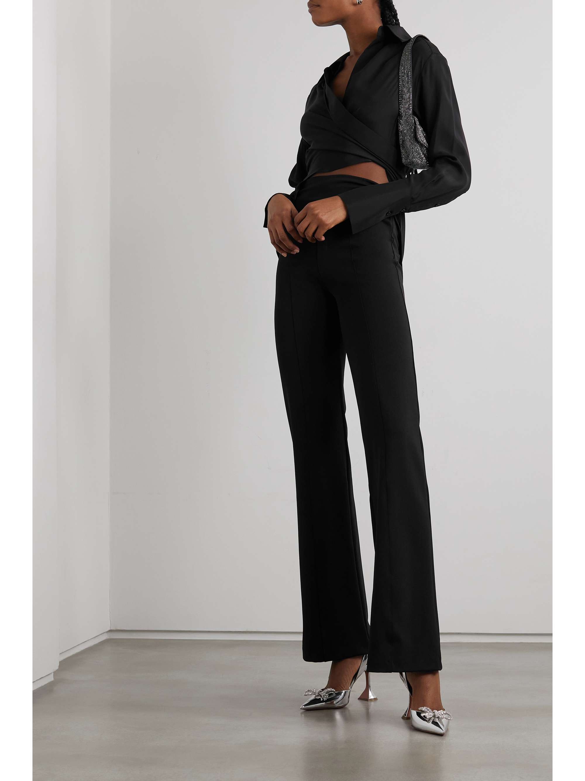 GAUGE81 Afega asymmetric stretch-jersey flared pants