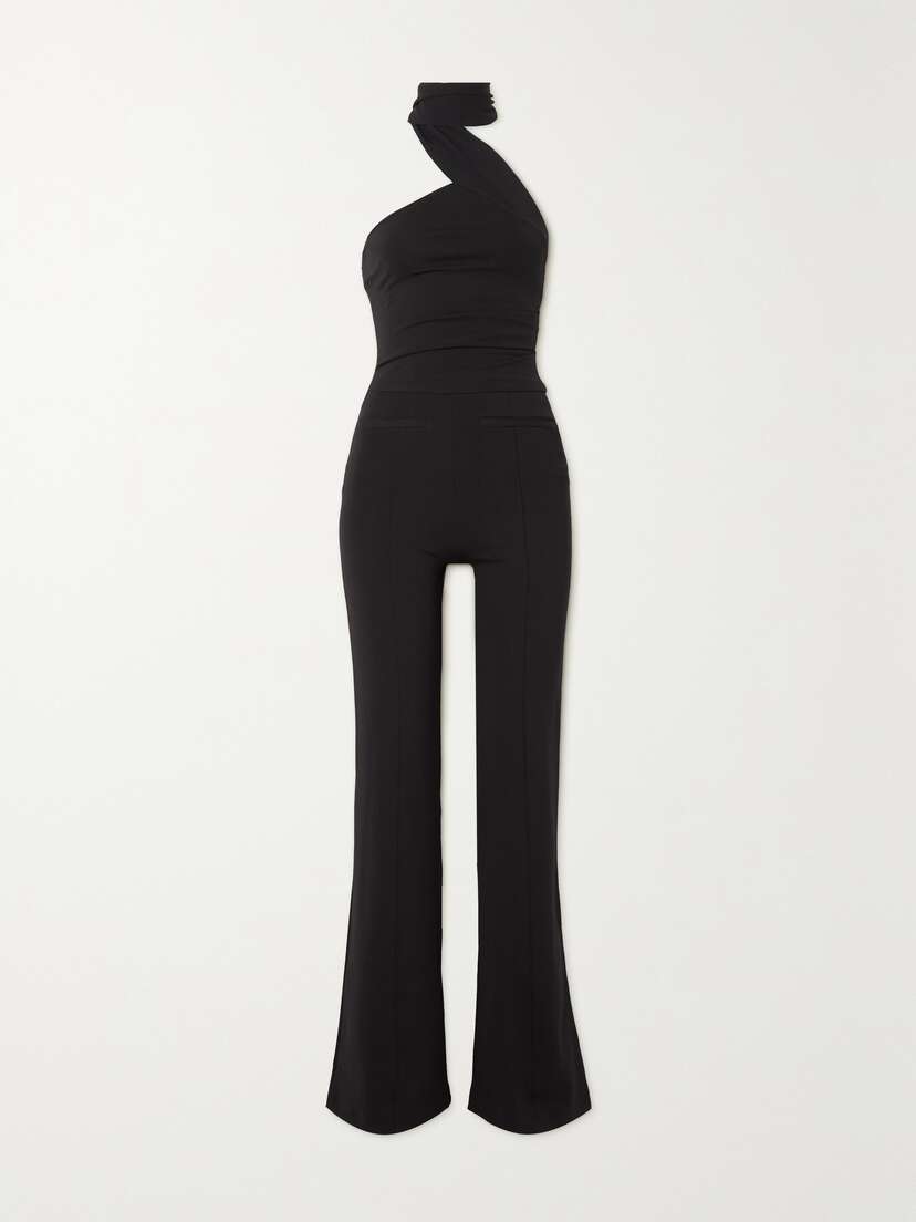 GAUGE81 Valima Asymmetric Stretch-jersey Halterneck Jumpsuit - x large