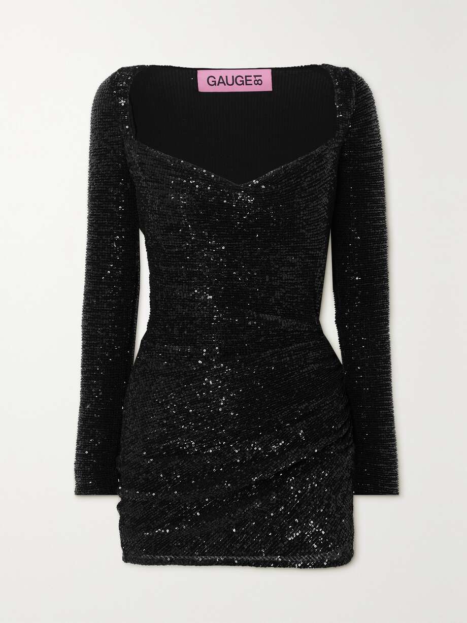 net-a-porter.com | Evry ruched sequined tulle mini dress