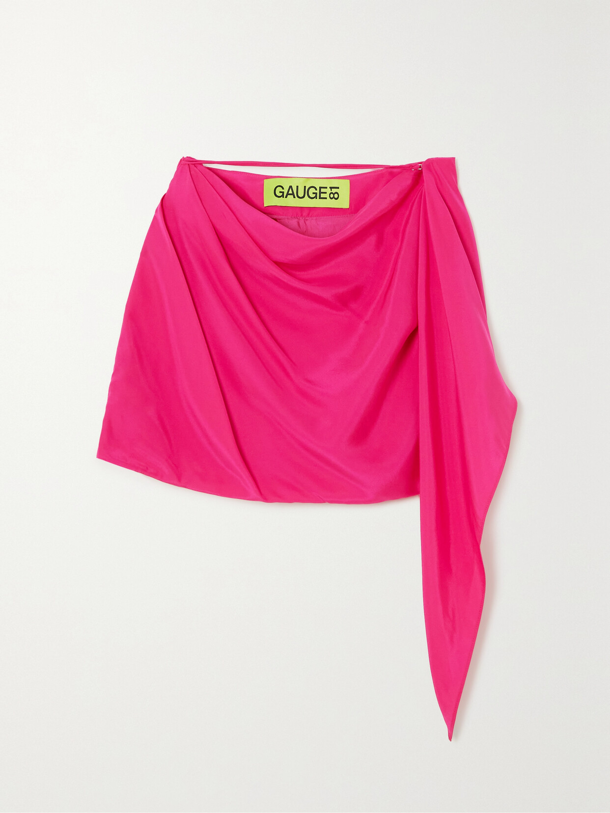 GAUGE81 - Himeji Draped Silk-satin Mini Skirt - Pink