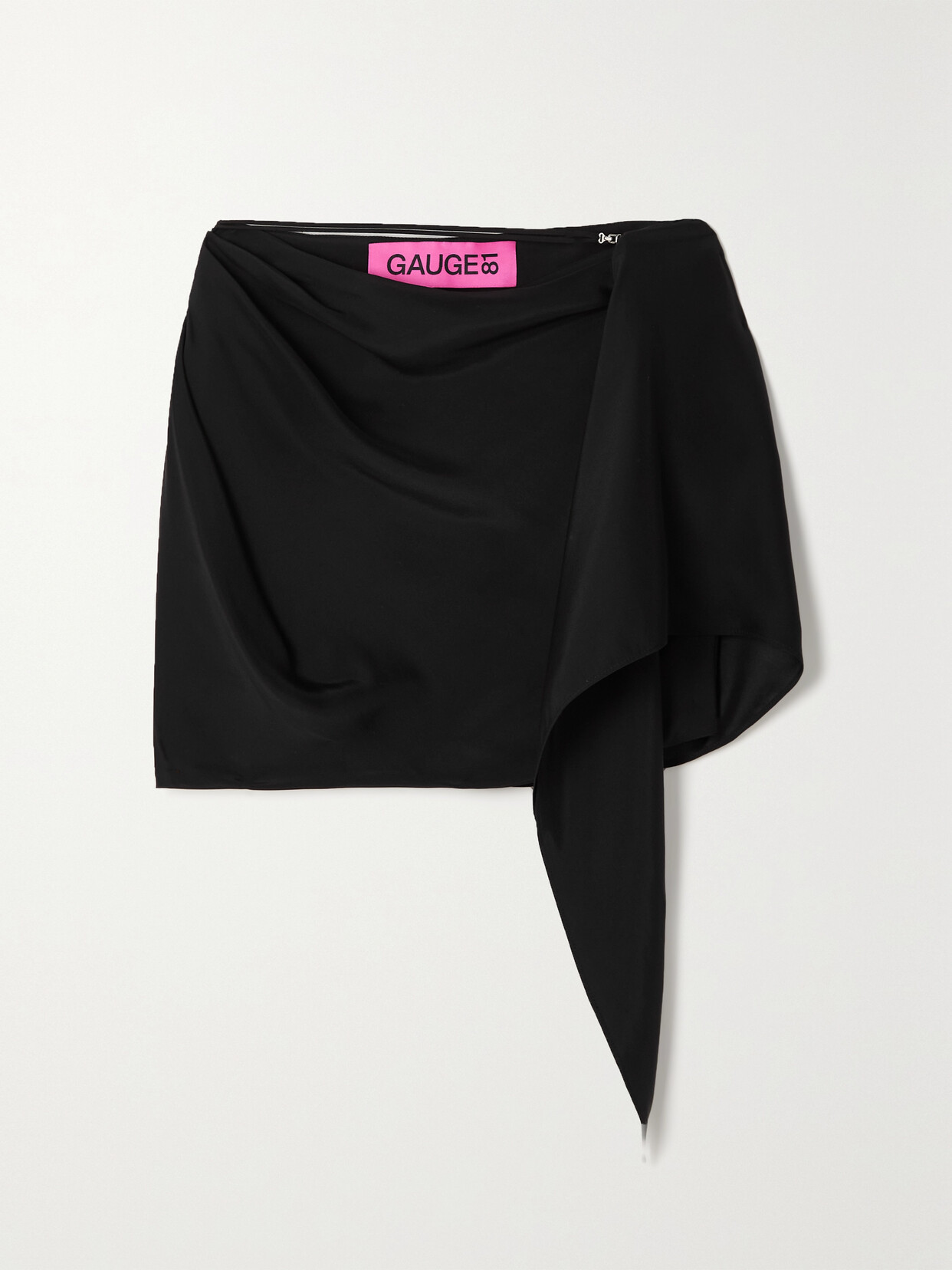 GAUGE81 - Himeji Draped Silk-satin Mini Skirt - Black