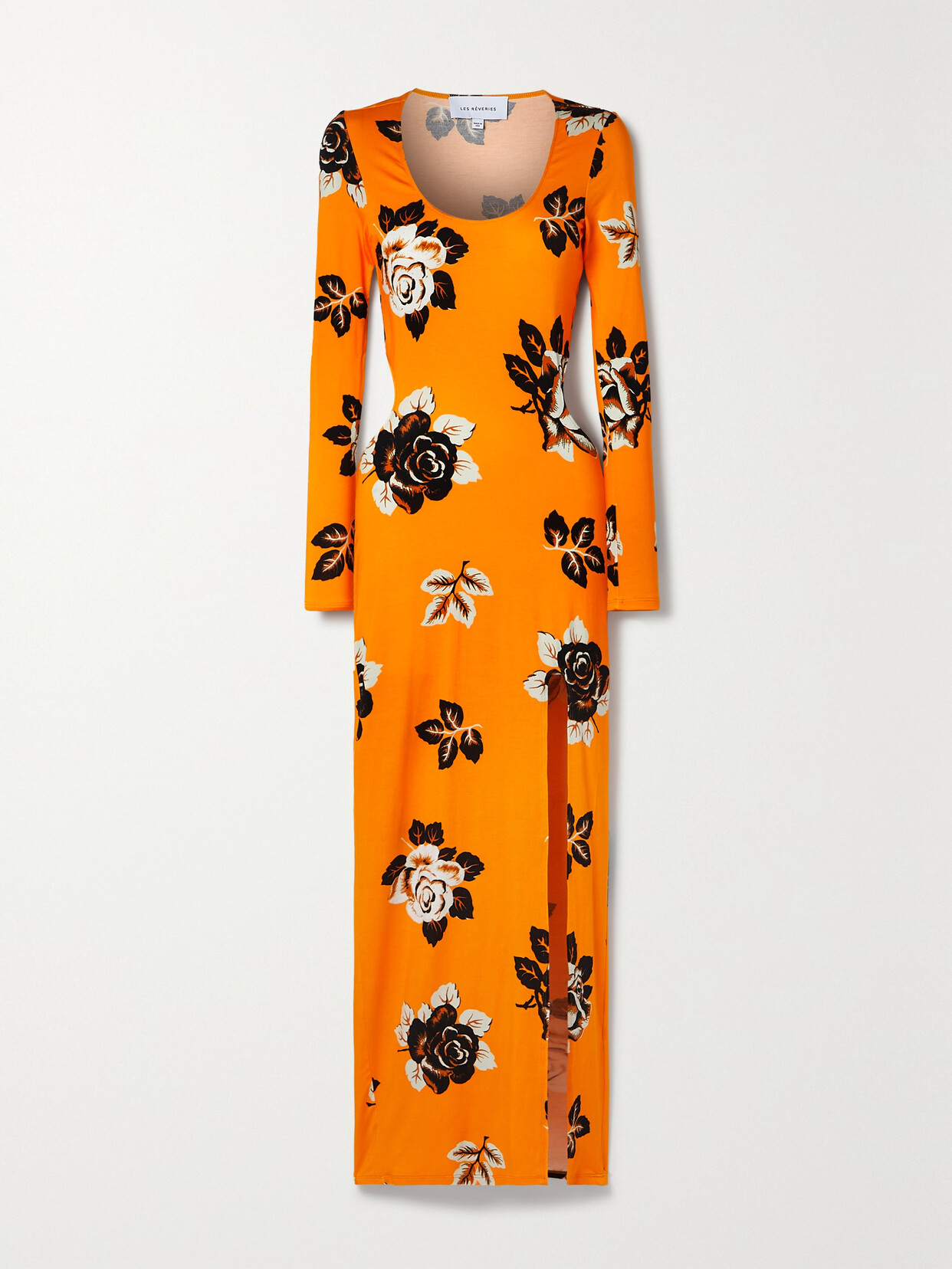 Les Rêveries - Cutout Floral-print Stretch-jersey Maxi Dress - Orange 22 Awaiting product image