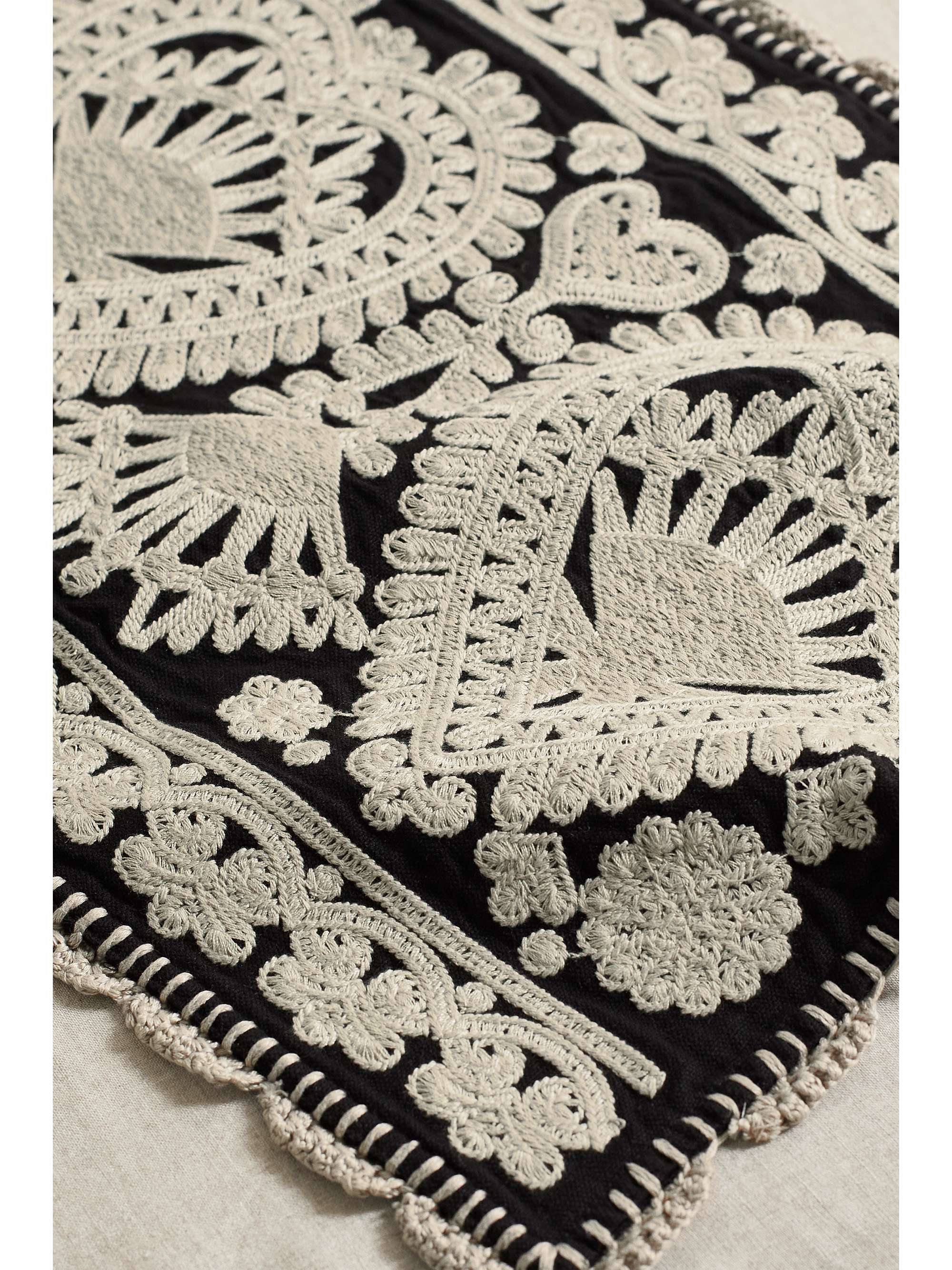 SEA Holly crochettrimmed embroidered cotton placemat NETAPORTER