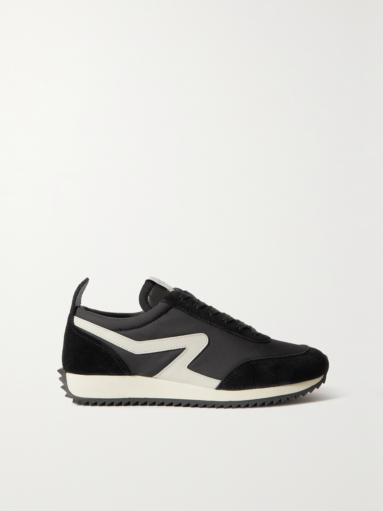 Shop Rag & Bone Retro Runner Suede And Leather-trimmed Recycled Shell Sneakers In Black