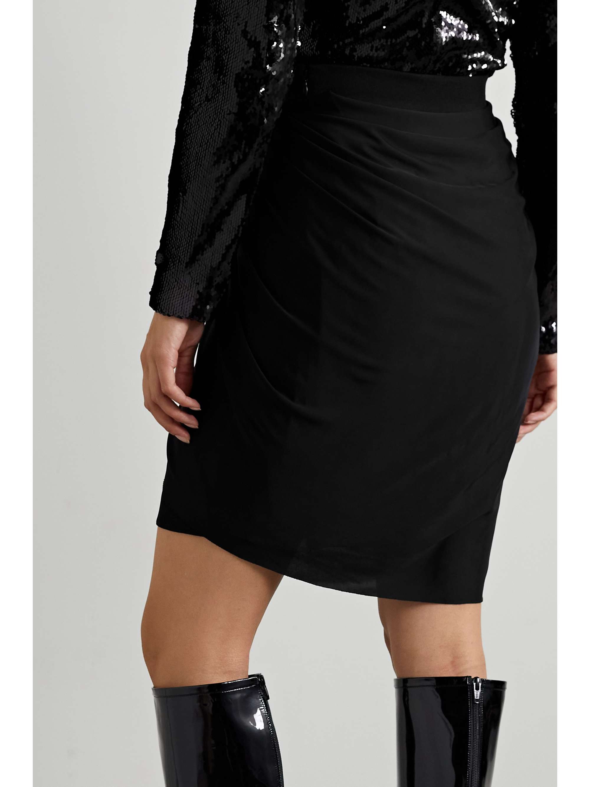 PROENZA SCHOULER Wrap-effect draped stretch-jersey mini skirt