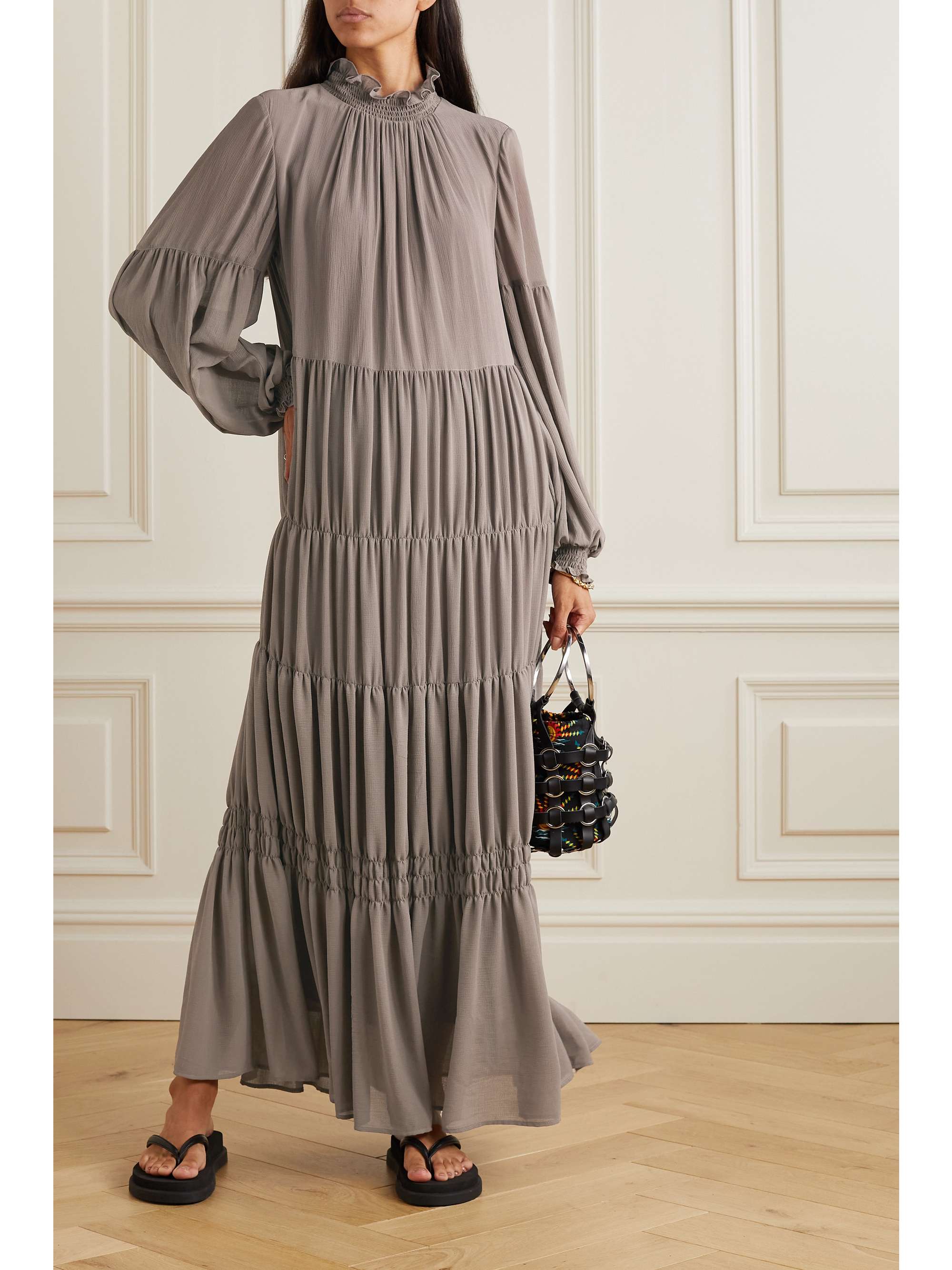 BY CHLOÉ Gathered tiered maxi dress | NET-A-PORTER