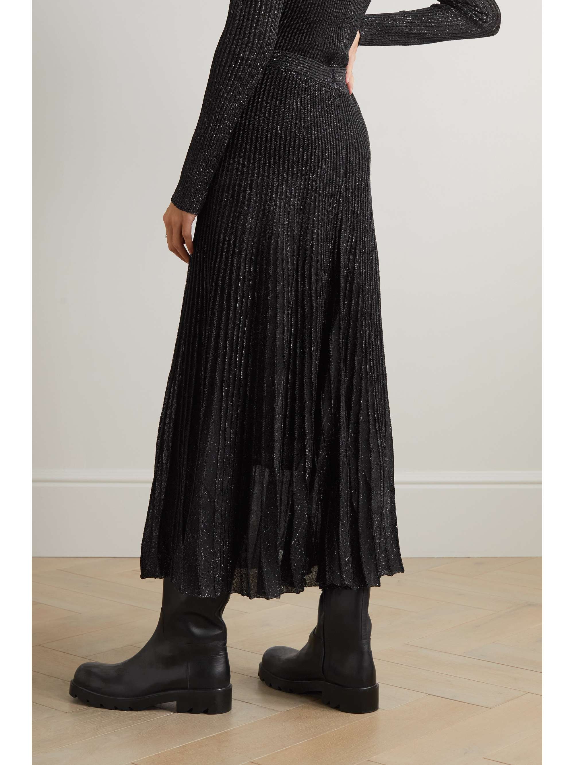 PROENZA SCHOULER Metallic ribbed-knit midi skirt