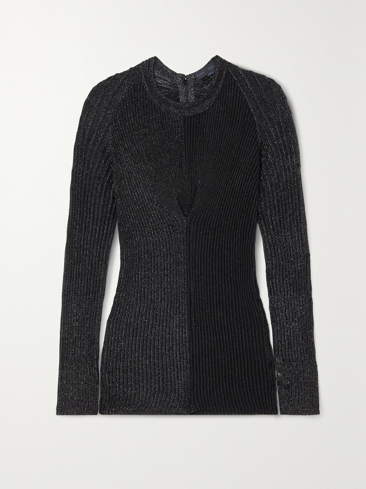 Shop Proenza Schouler Paneled Metallic Ribbed-knit Sweater In Unknown