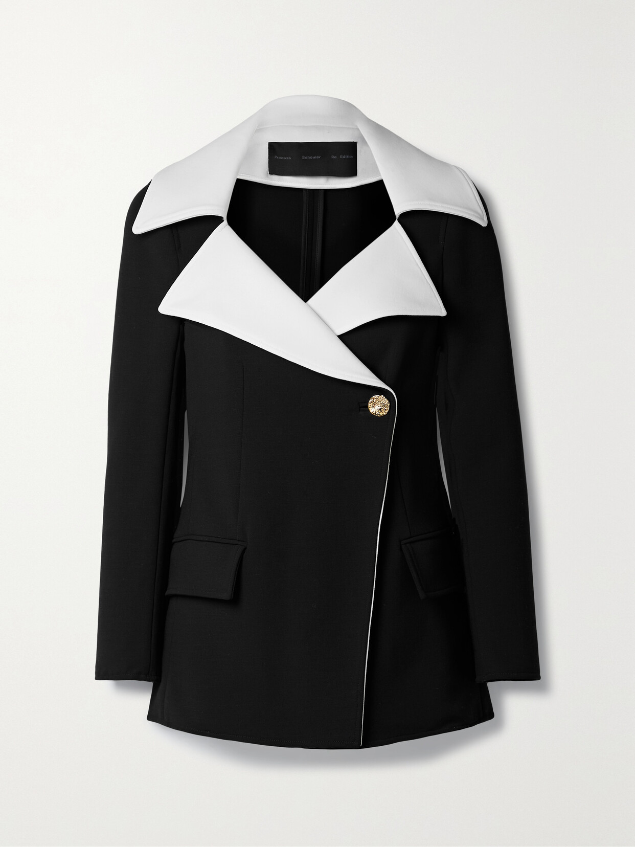 Proenza Schouler Two-tone Stretch-wool Blazer - Black