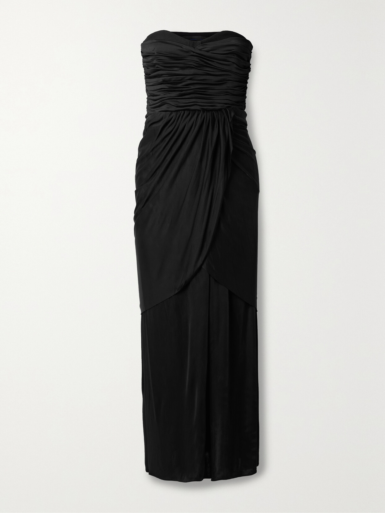Proenza Schouler Strapless Ruched Stretch-jersey Maxi Dress - Black