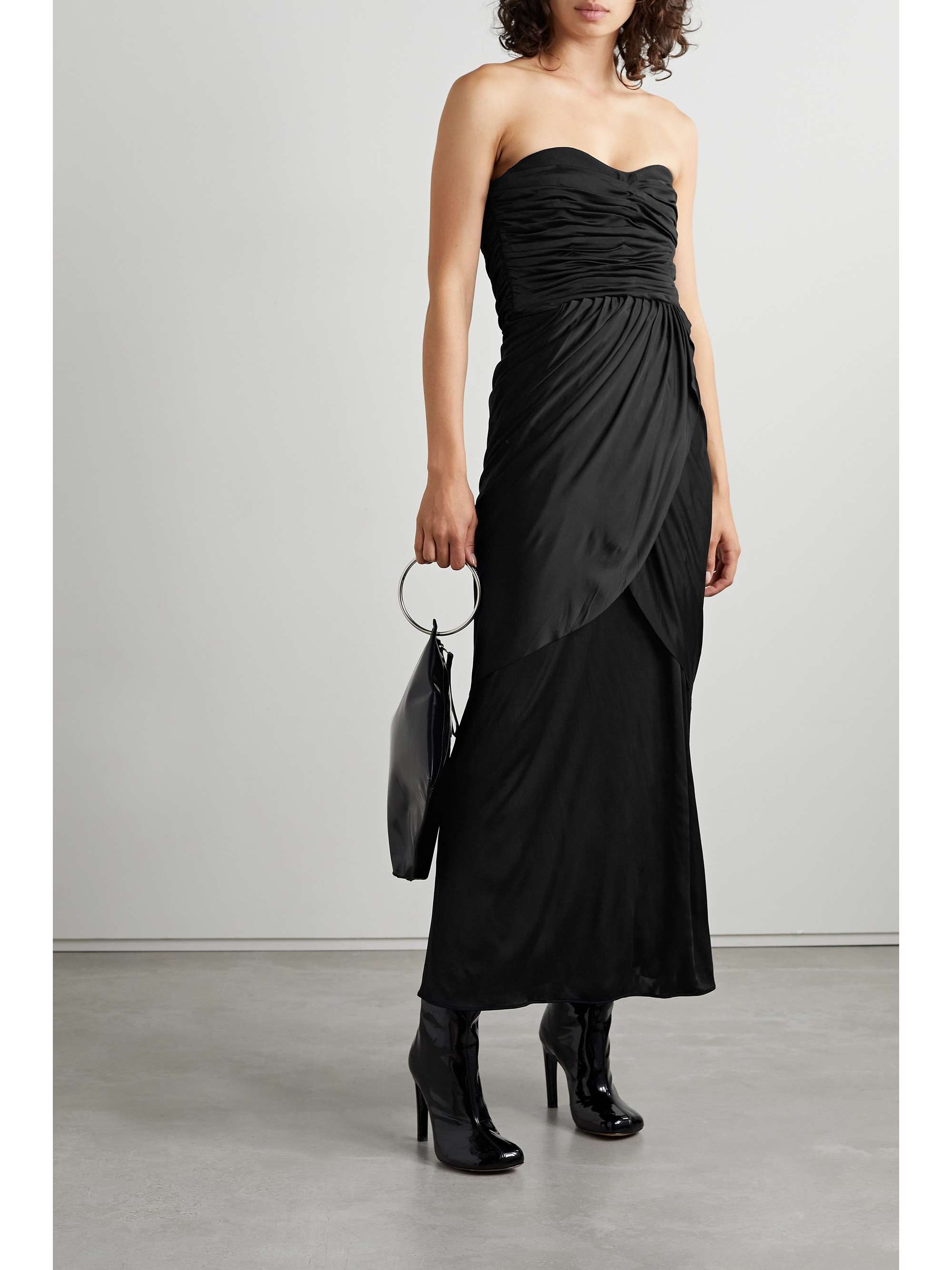 Black Strapless ruched stretch-jersey maxi dress | PROENZA SCHOULER ...