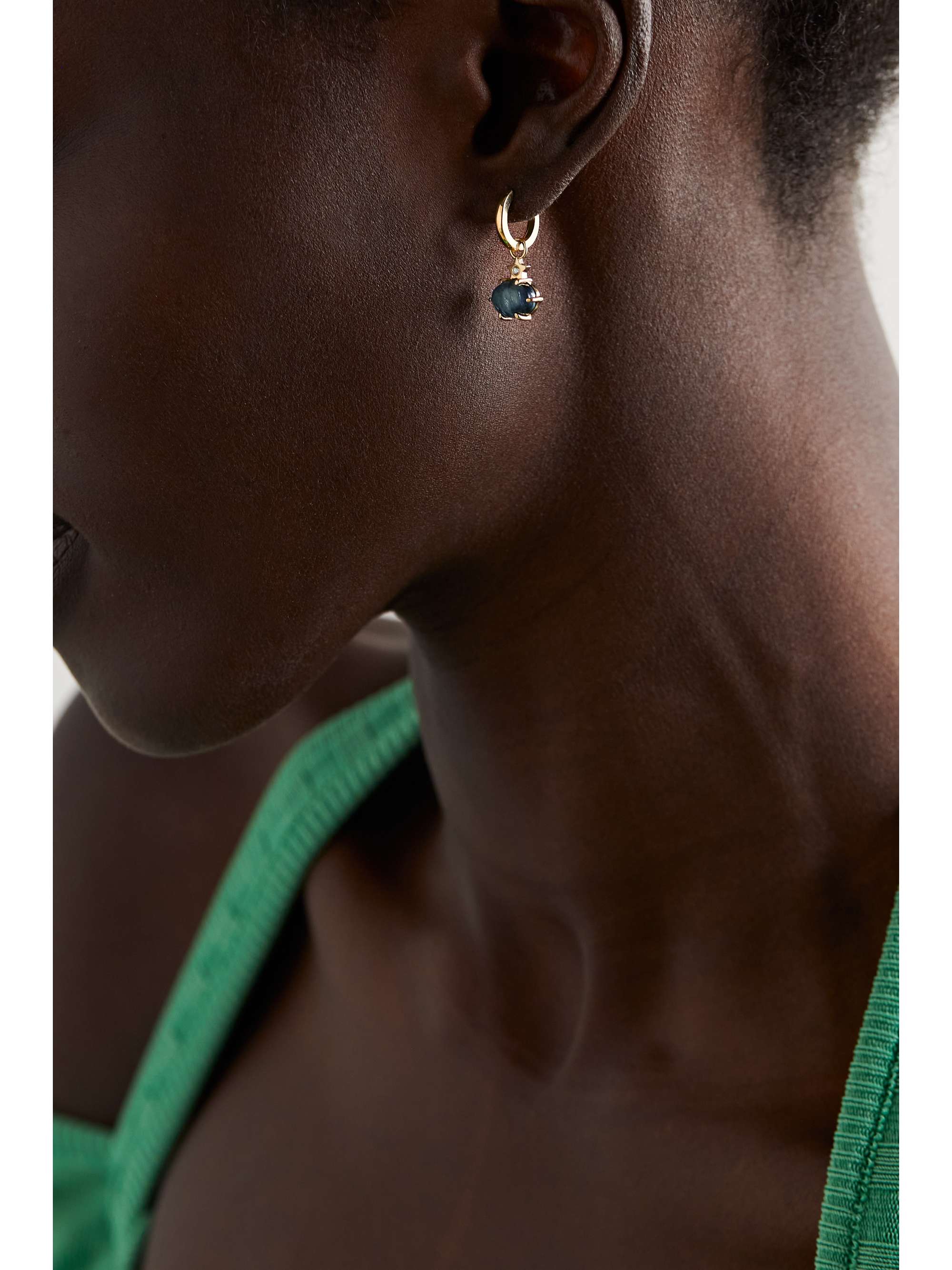 ANDREA FOHRMAN Mini Cosmo 14-karat gold, labradorite and diamond earrings
