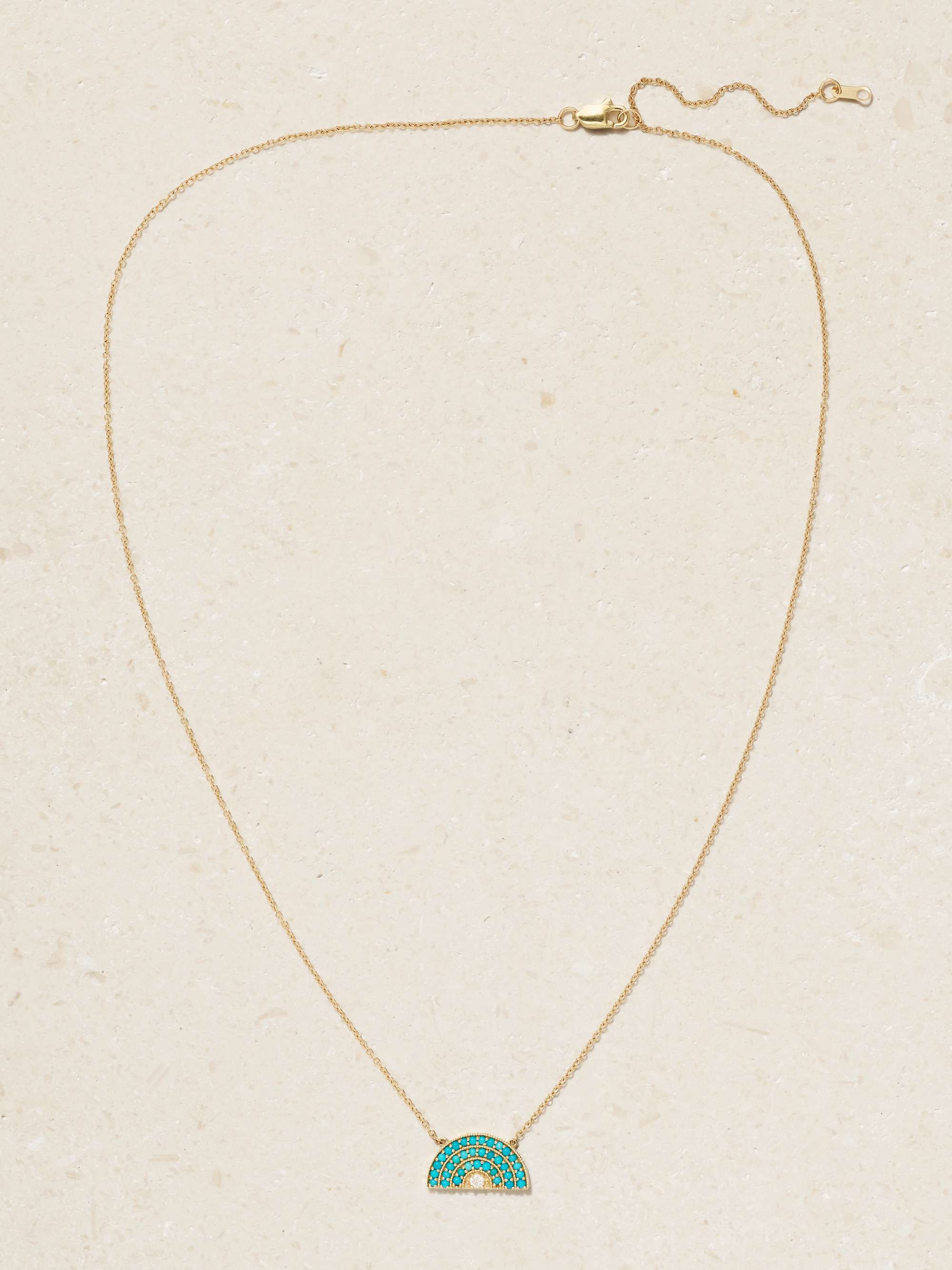 ANDREA FOHRMAN 14-karat gold, turquoise and diamond necklace