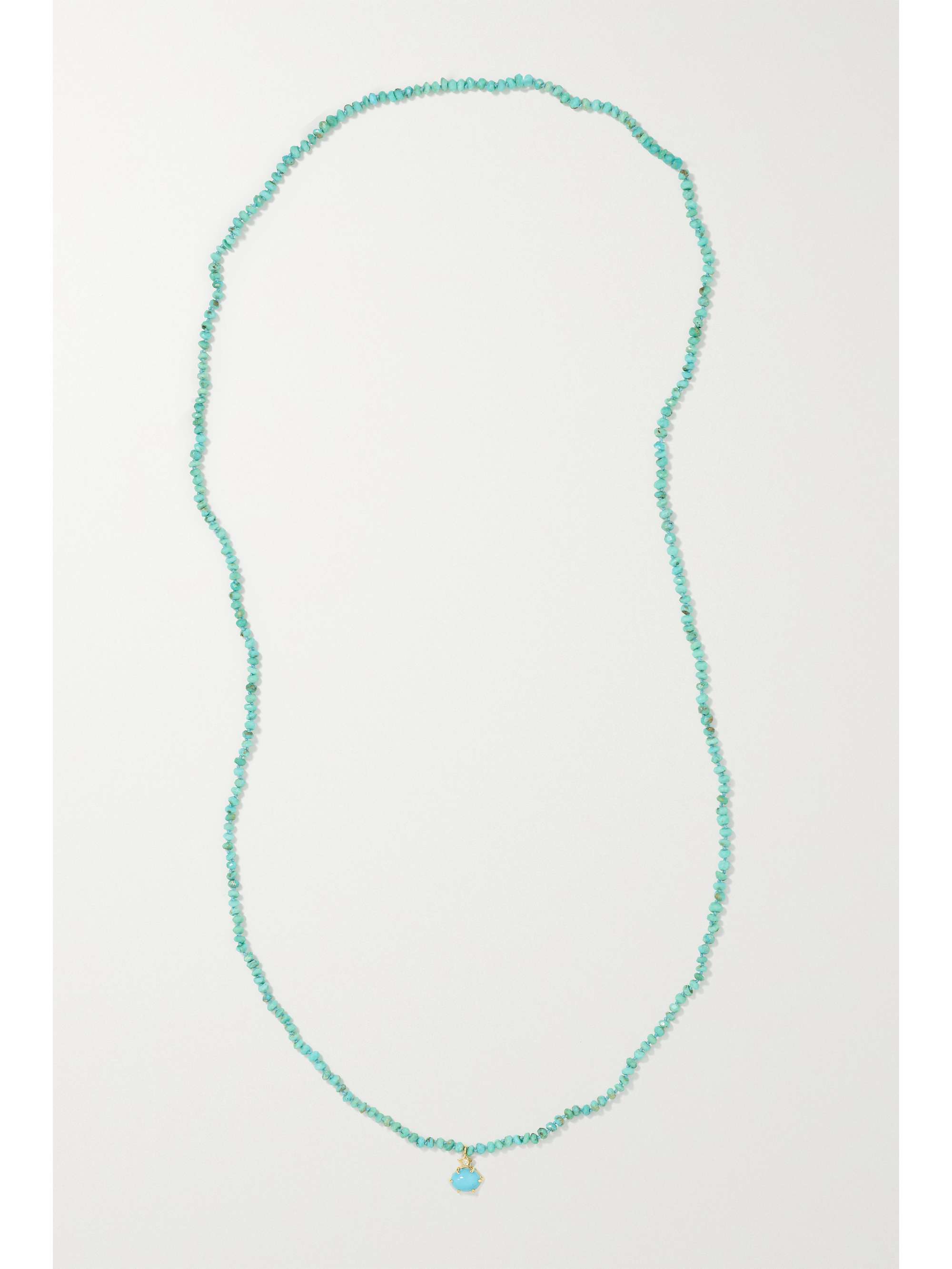 ANDREA FOHRMAN Mini Cosmo 14-karat gold, turquoise and diamond necklace