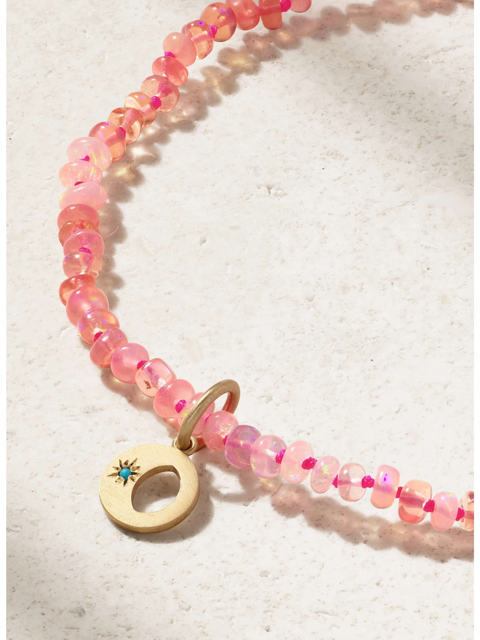 ANDREA FOHRMAN Mini Waning/ Waxing Gibbous 14-karat gold, opal and turquoise anklet
