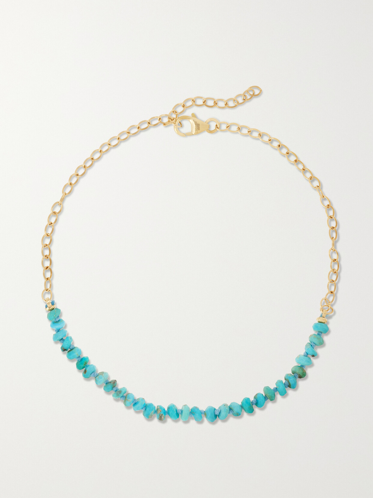 Andrea Fohrman Peek-a-boo 14-karat Gold Turquoise Anklet