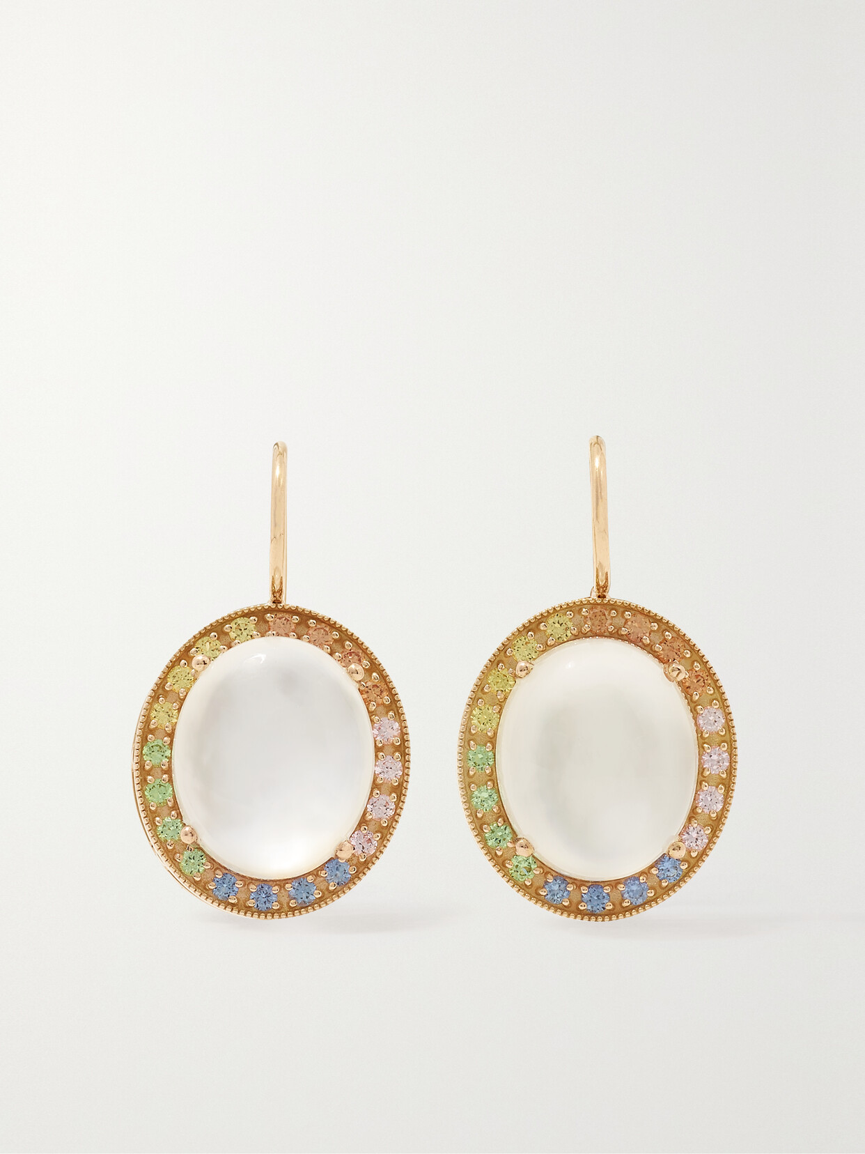 Andrea Fohrman 18-karat Gold, Moonstone And Sapphire Earrings