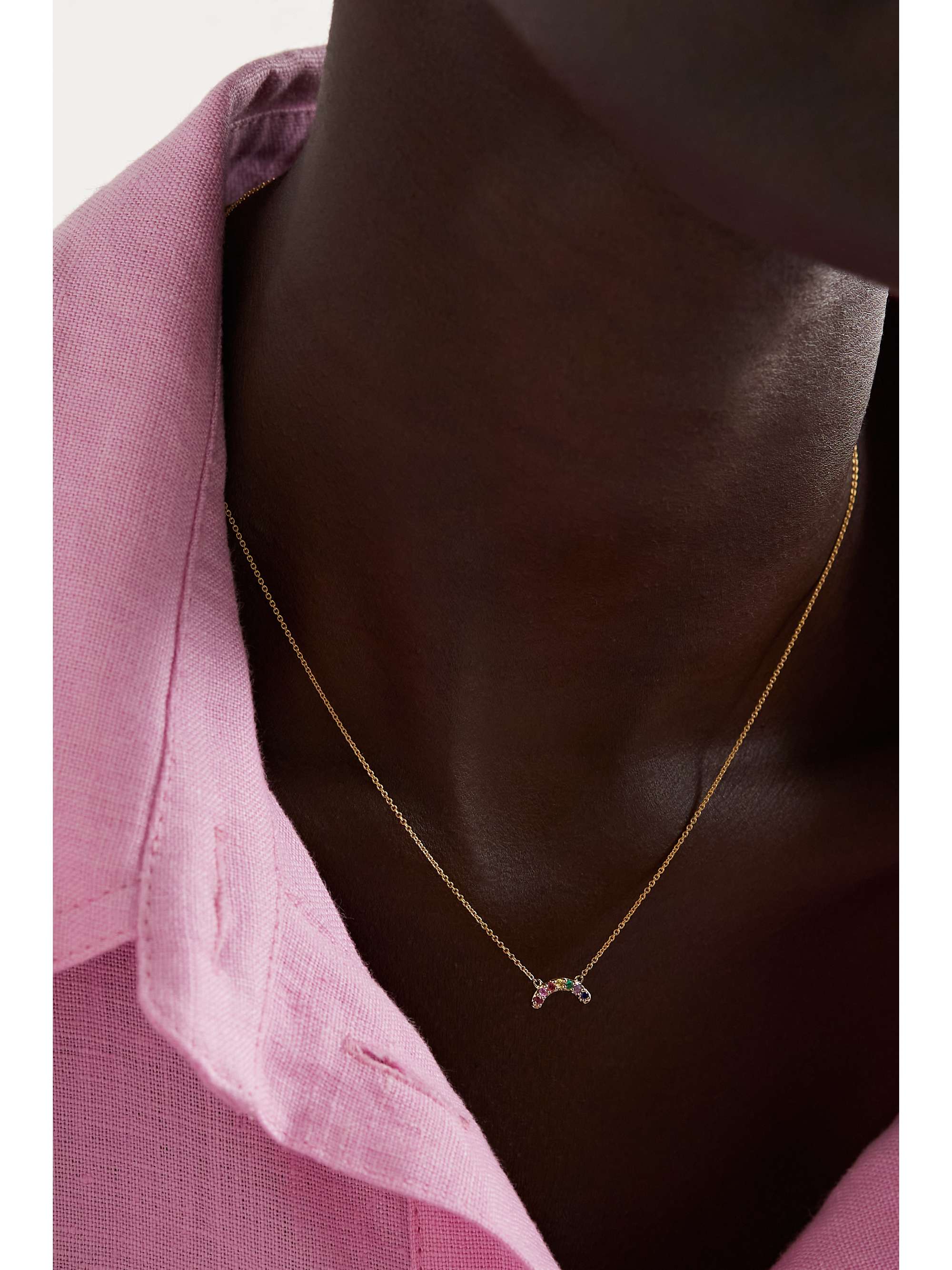 ANDREA FOHRMAN 14-karat gold multi-stone necklace