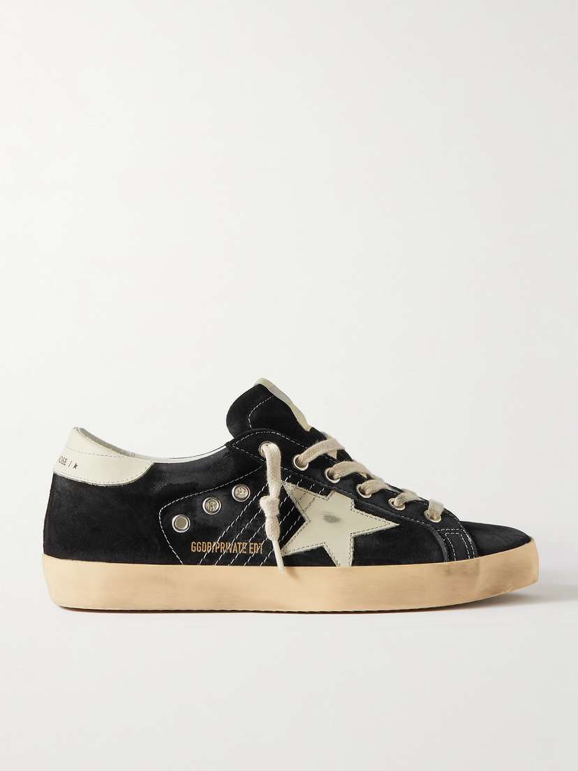 Golden Goose Superstar Distressed Leather-trimmed Suede Sneakers