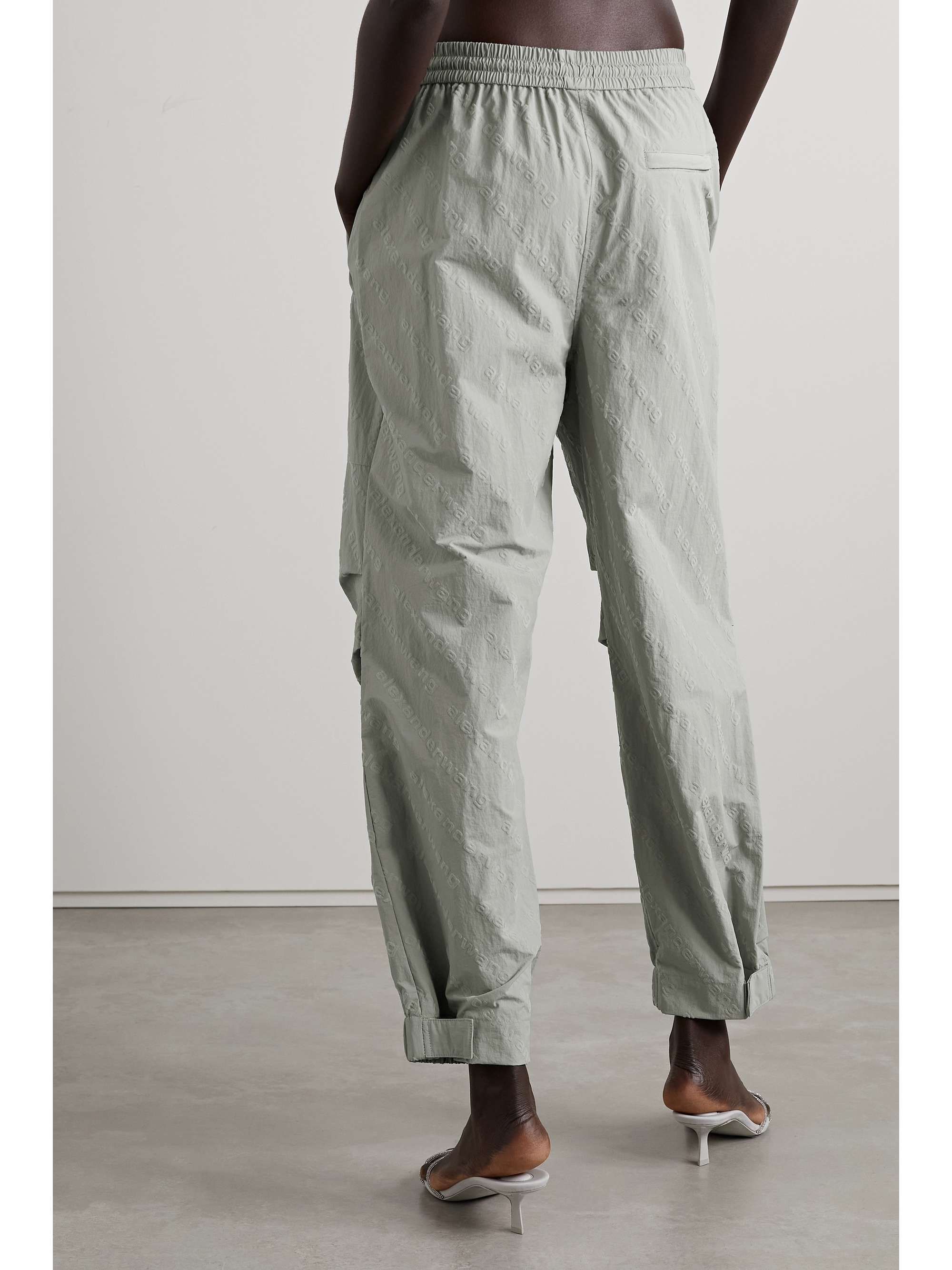 ALEXANDER WANG Flocked crinkled-shell track pants