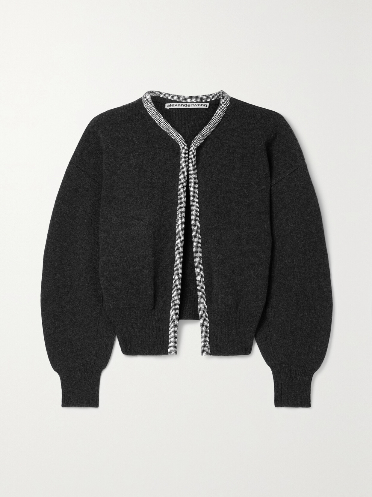 Alexander Wang Crystal-embellished Wool-blend Cardigan